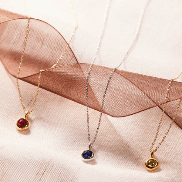 tiny tags birthstone necklaces