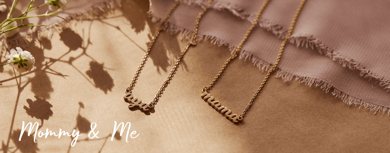 our mommy and me collection is a selection of jewelry sets for mom and daughter and other ideas to gift your special little lady like a name necklace.