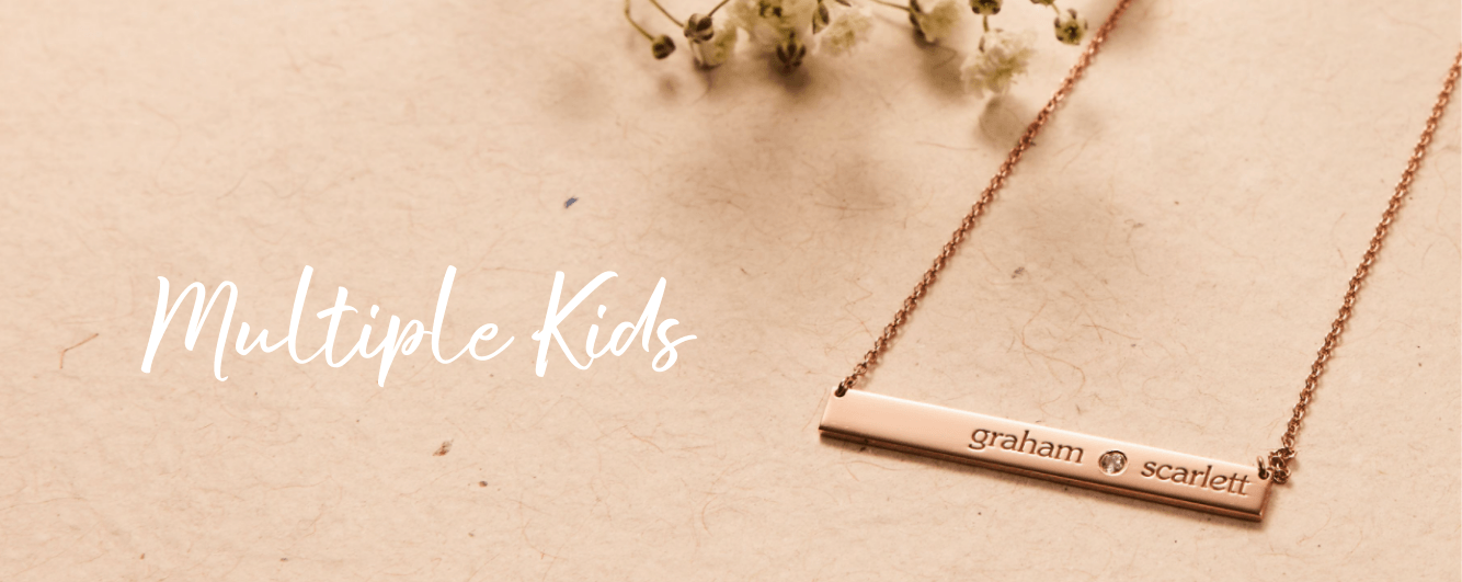 a collection of jewelry pieces intended for moms of more than one child to celebrate them all