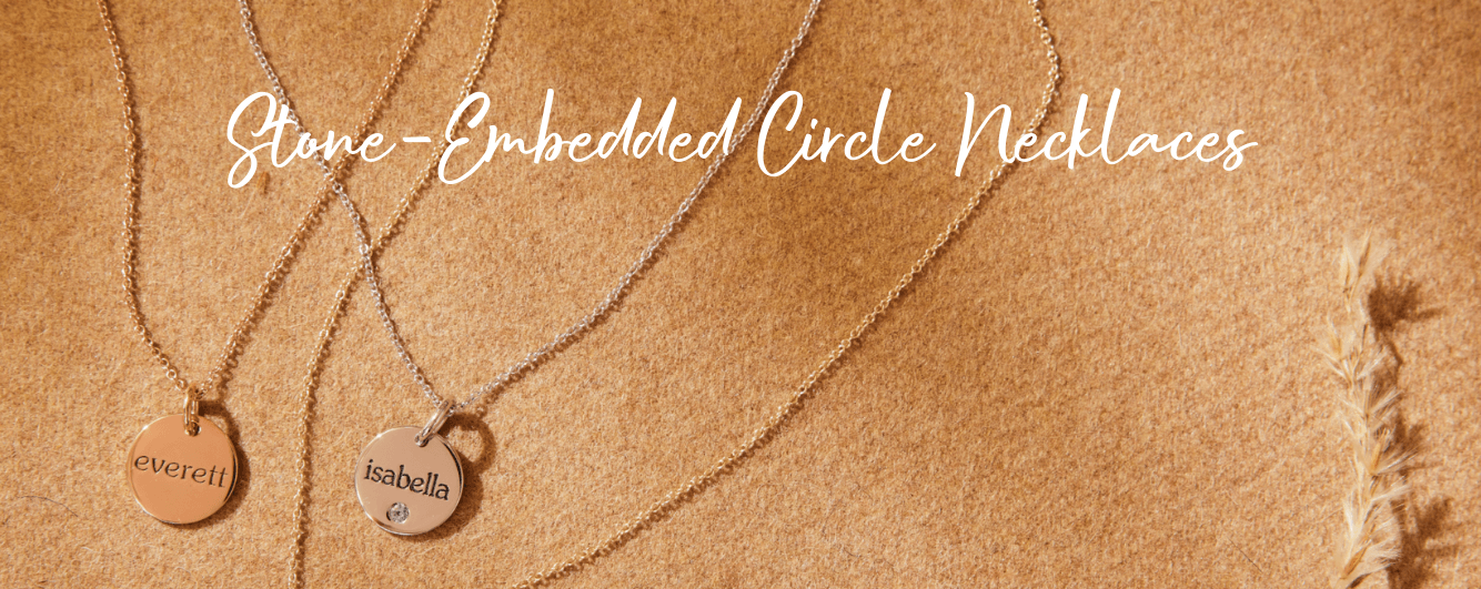 Stone Embedded Circle Necklaces