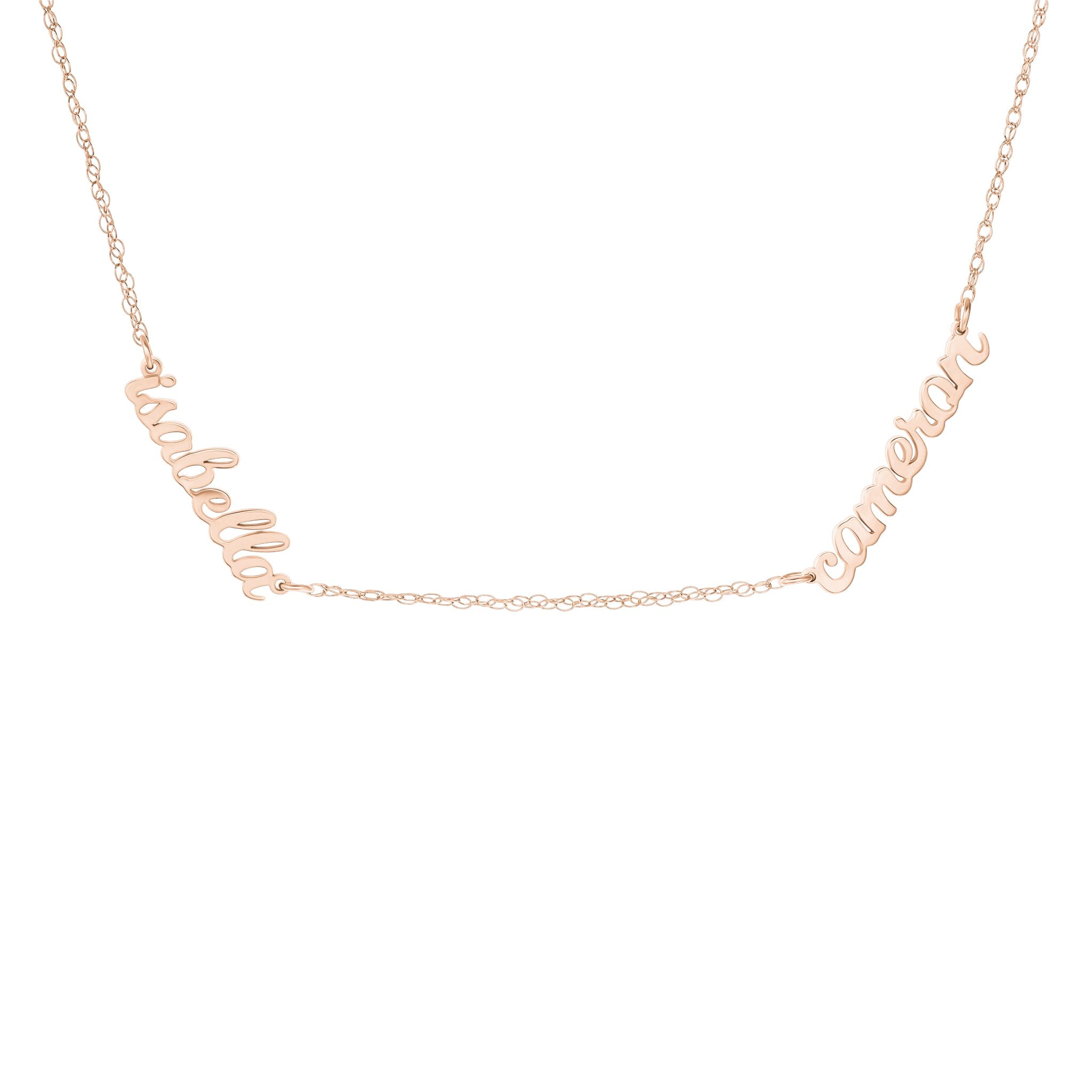 Script Nameplate Necklace - 2 Names