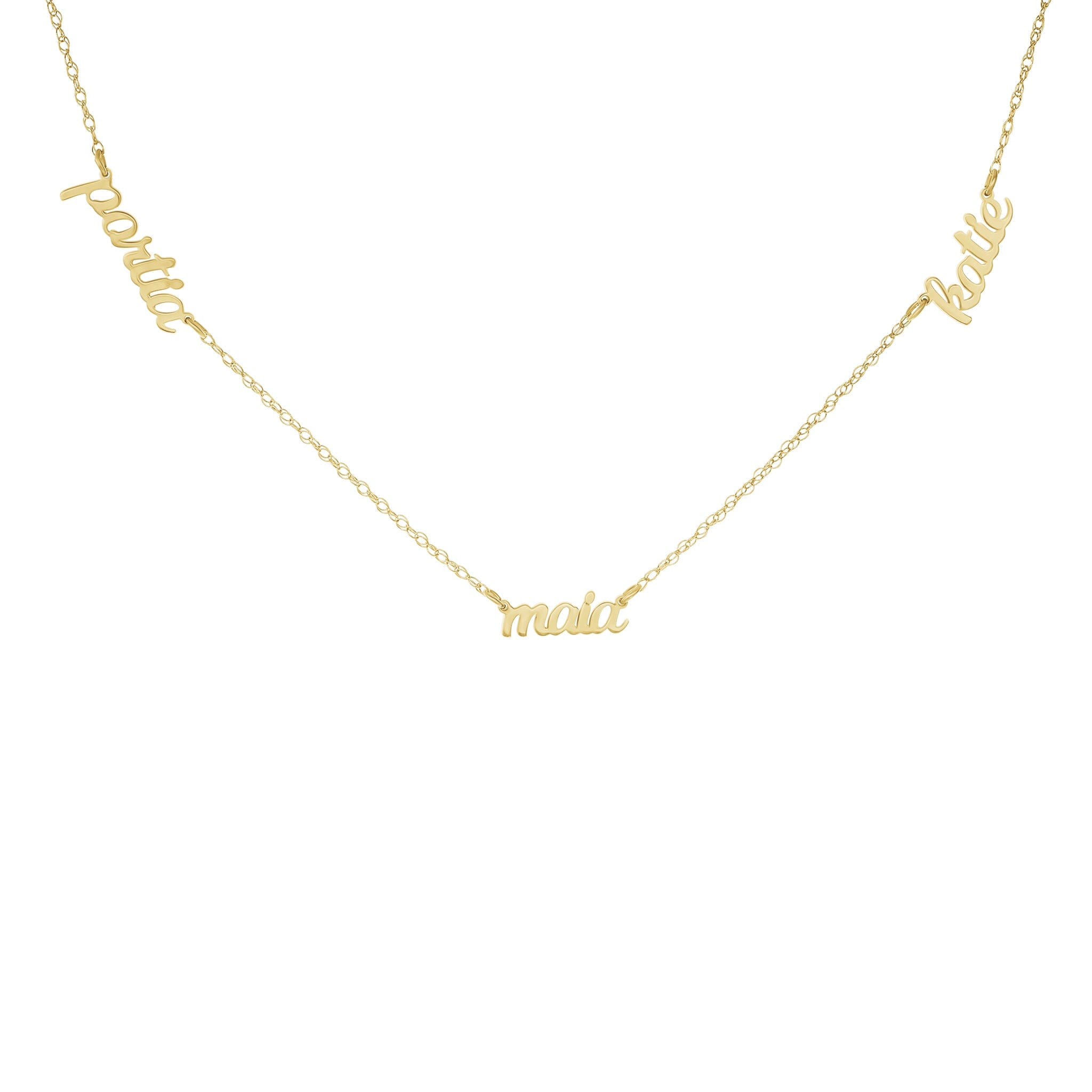 Script Nameplate Necklace - 3 Names