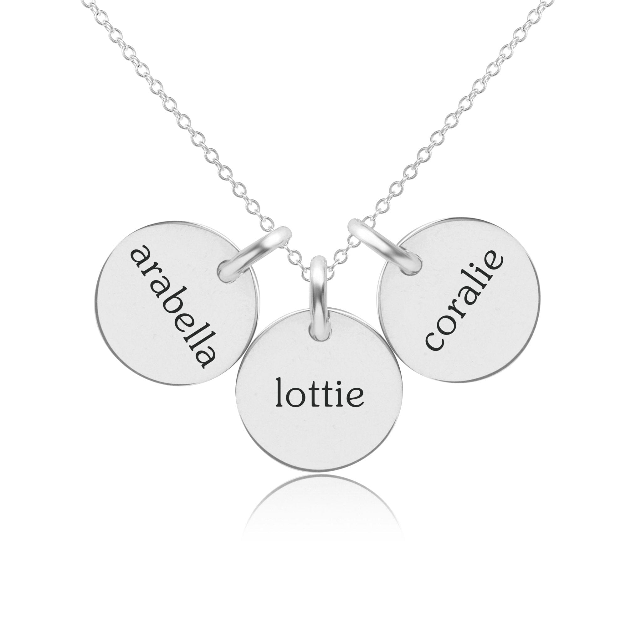 Circle Tag Necklace - 3 Tags
