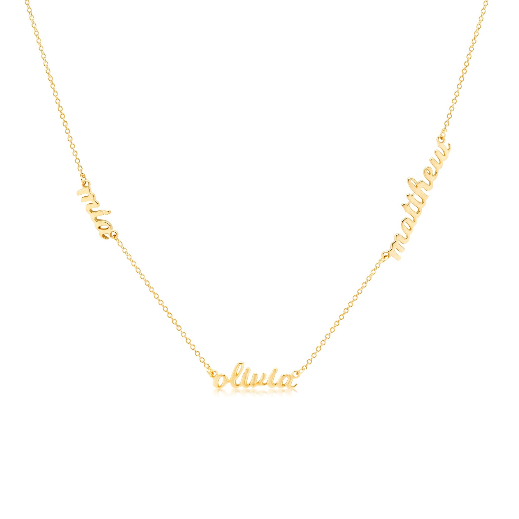 Script Nameplate Necklace - 3 Names