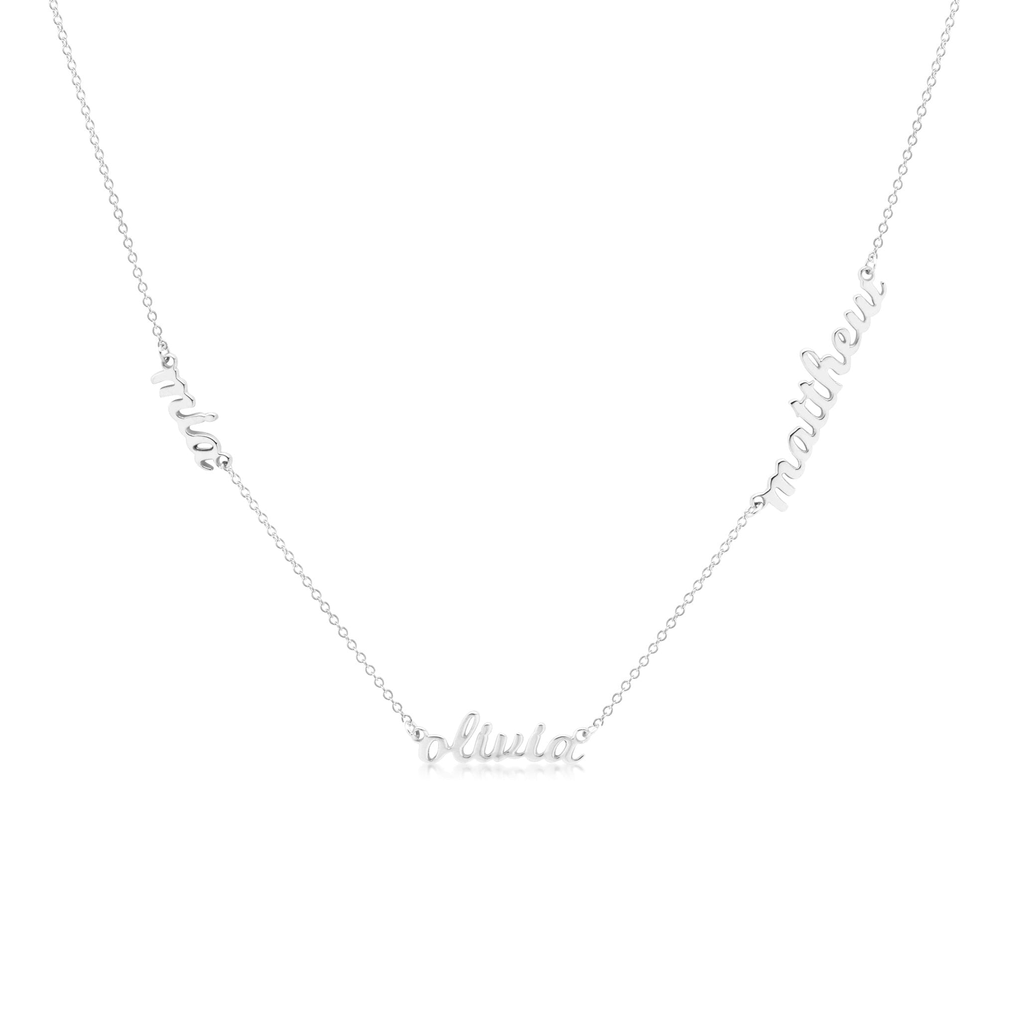 Script Nameplate Necklace - 3 Names