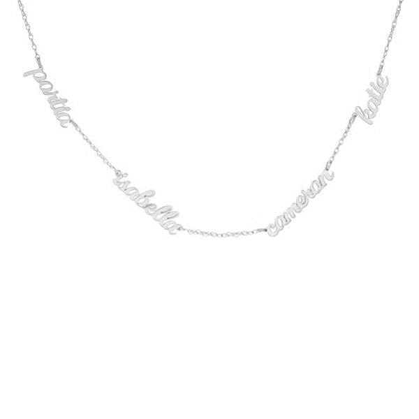 Script Nameplate Necklace - 4 Names