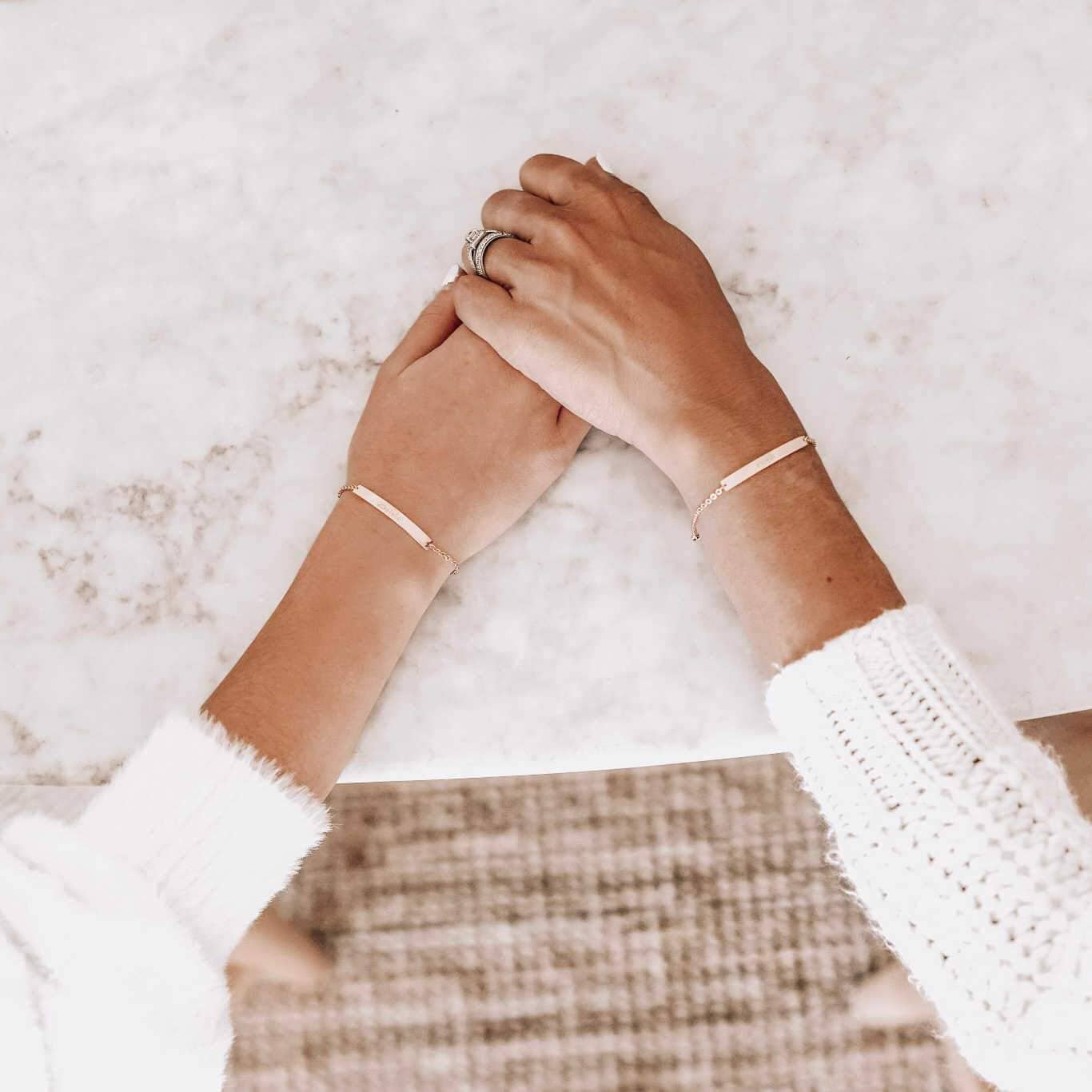 Mother-Daughter Bar Bracelet Set - Main Image