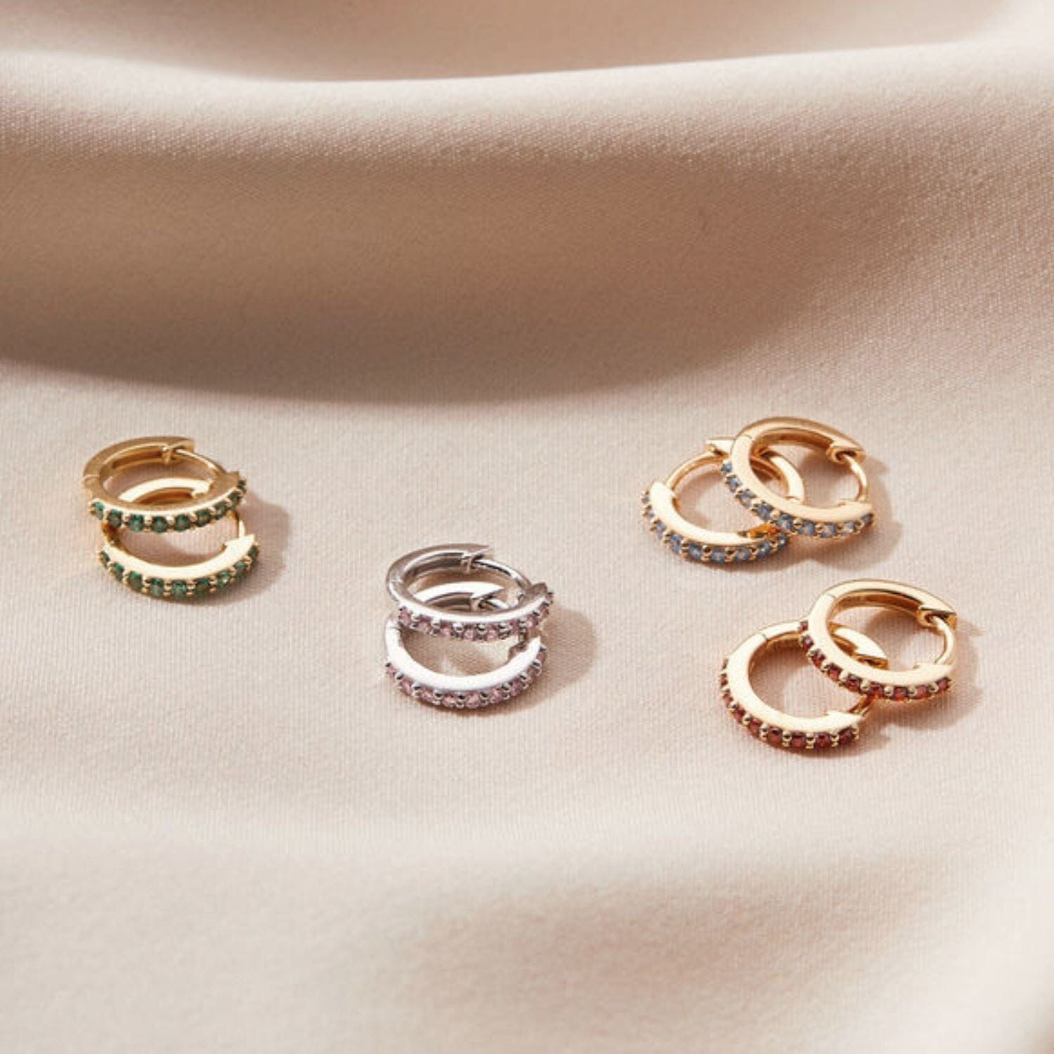 Birthstone Huggie Earrings