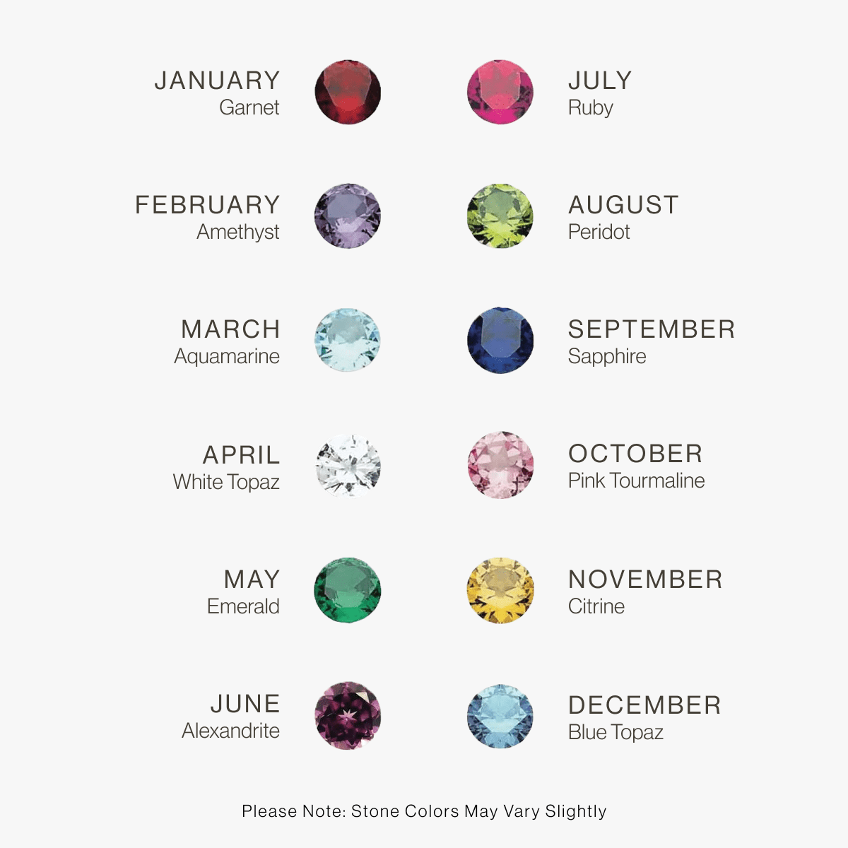 Circle Tag Necklace with Birthstone