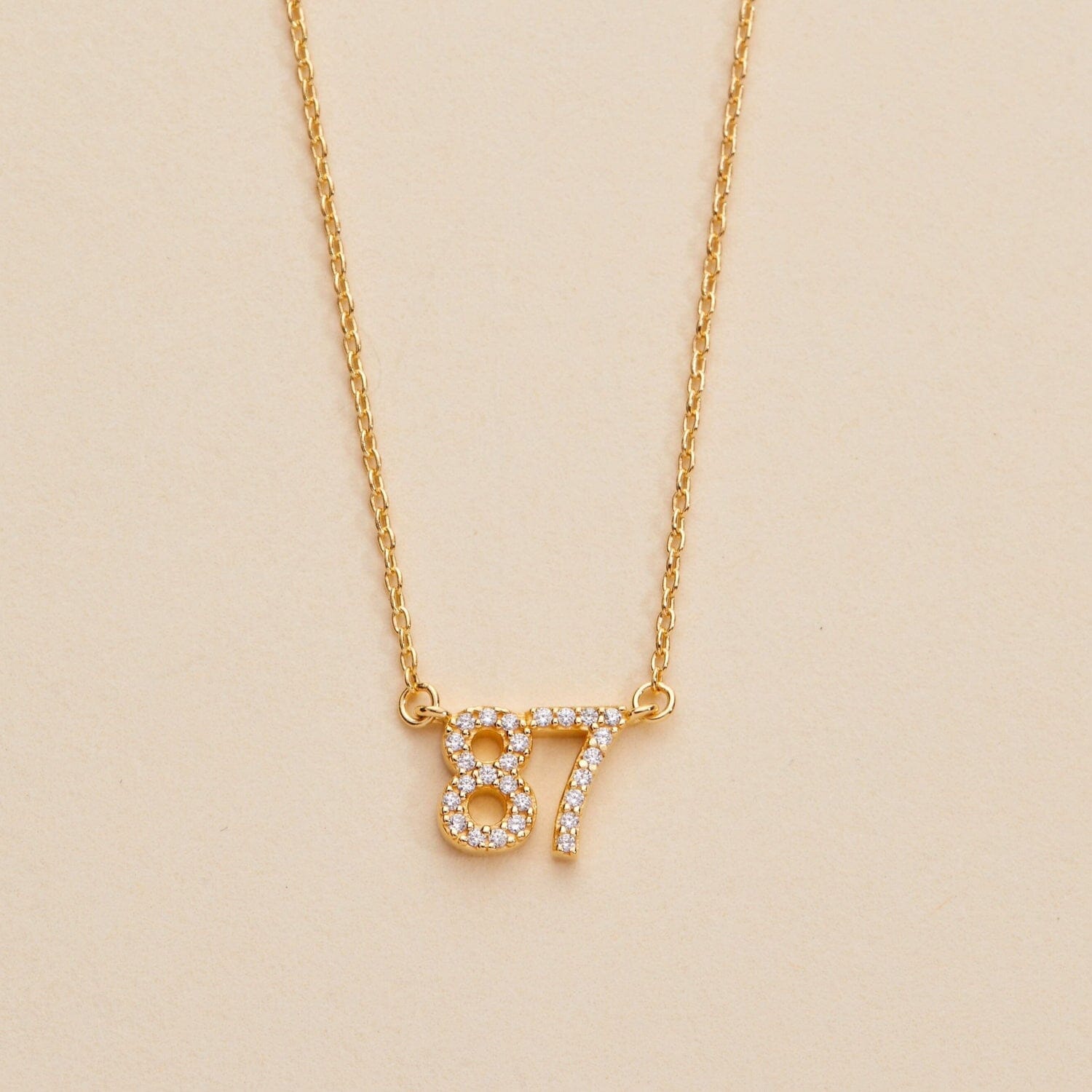 Pavé Number Necklace