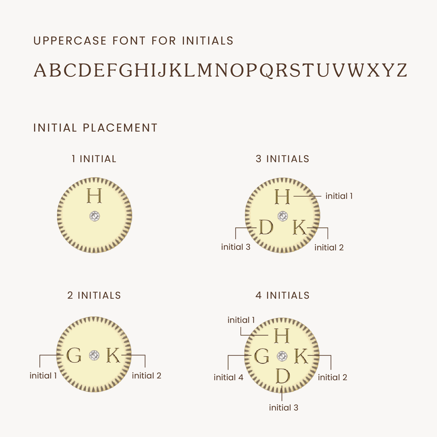 Notched Initial Pendant Necklace