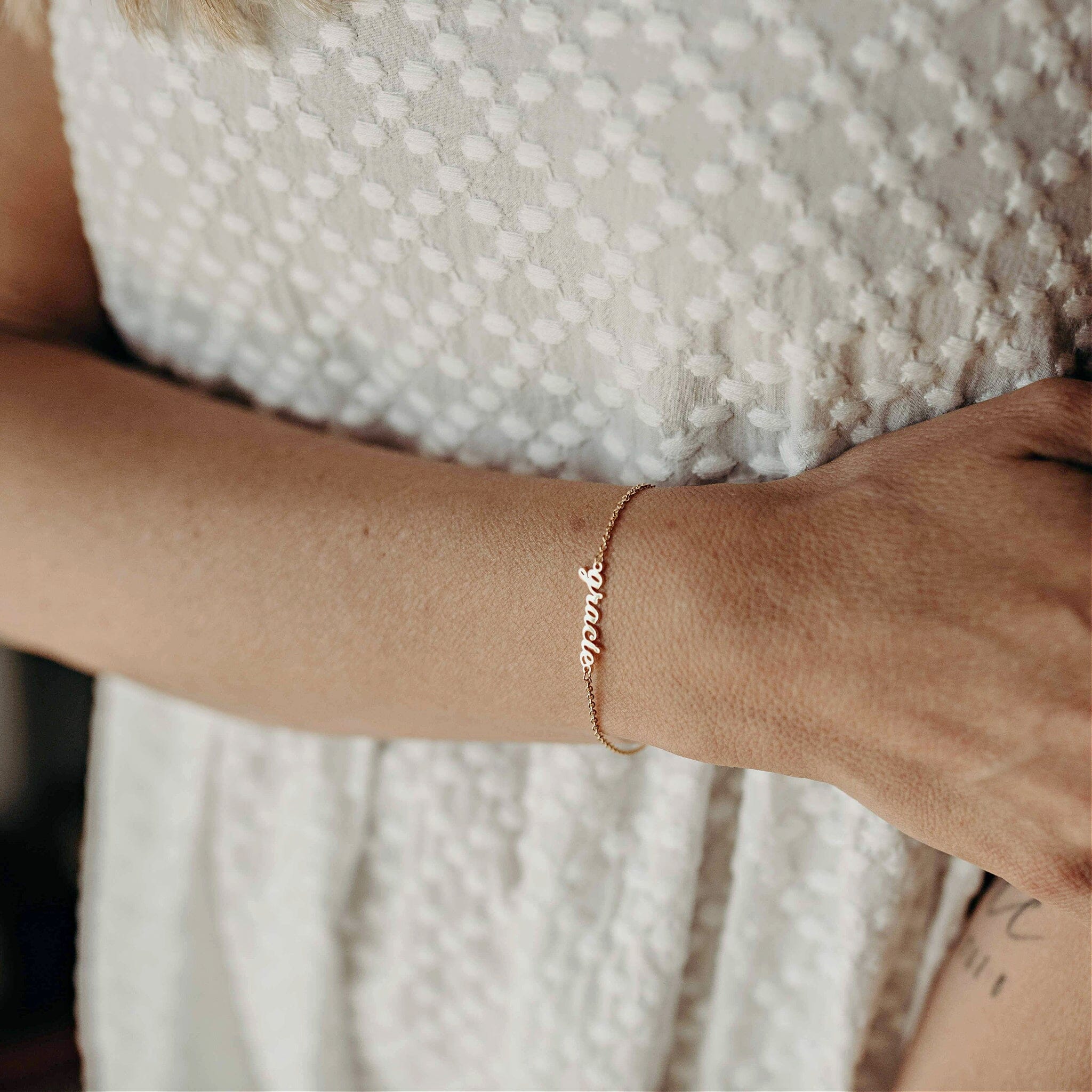 Script Nameplate Chain Bracelet