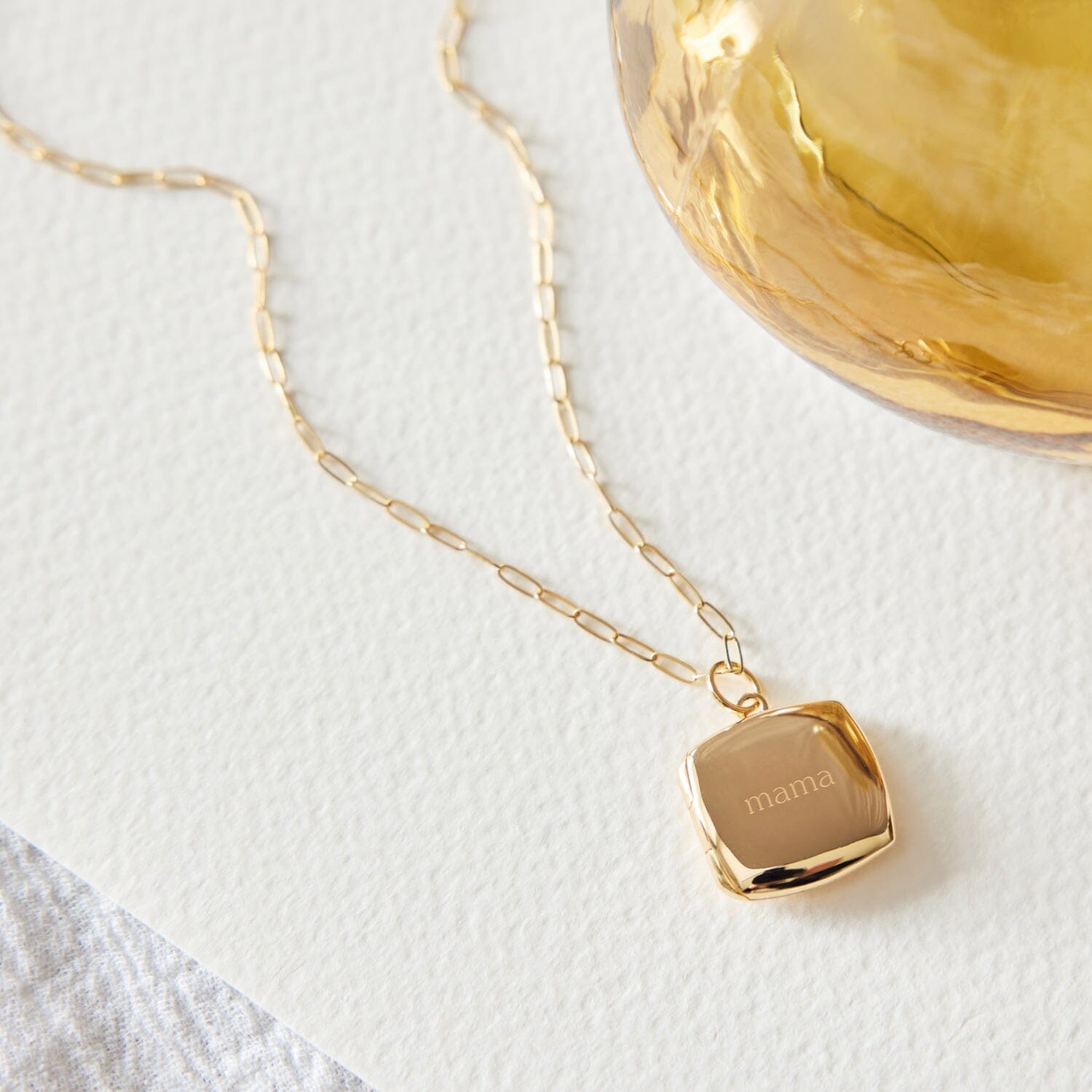 Mama Square Locket Necklace