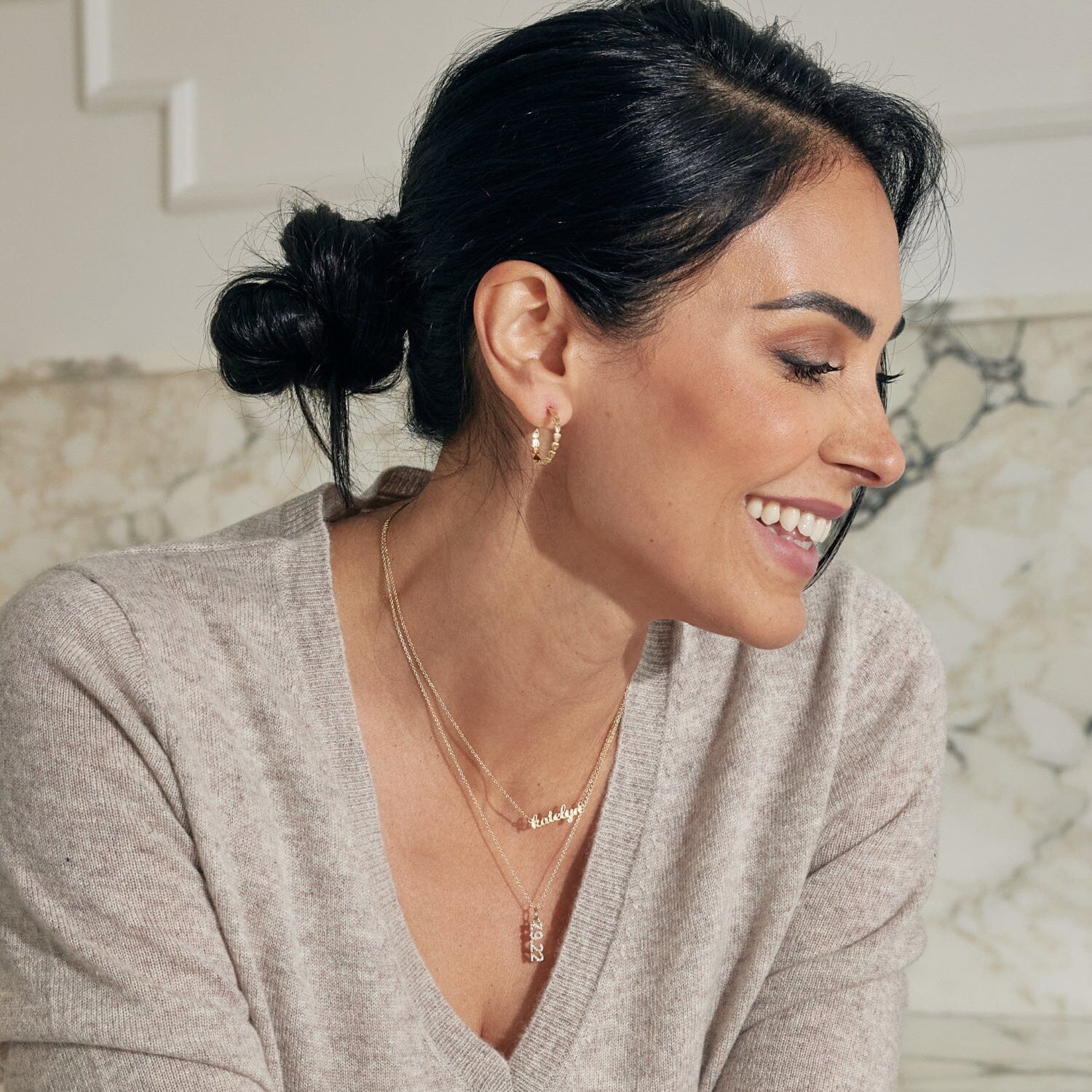 Pavé Vertical Date Necklace