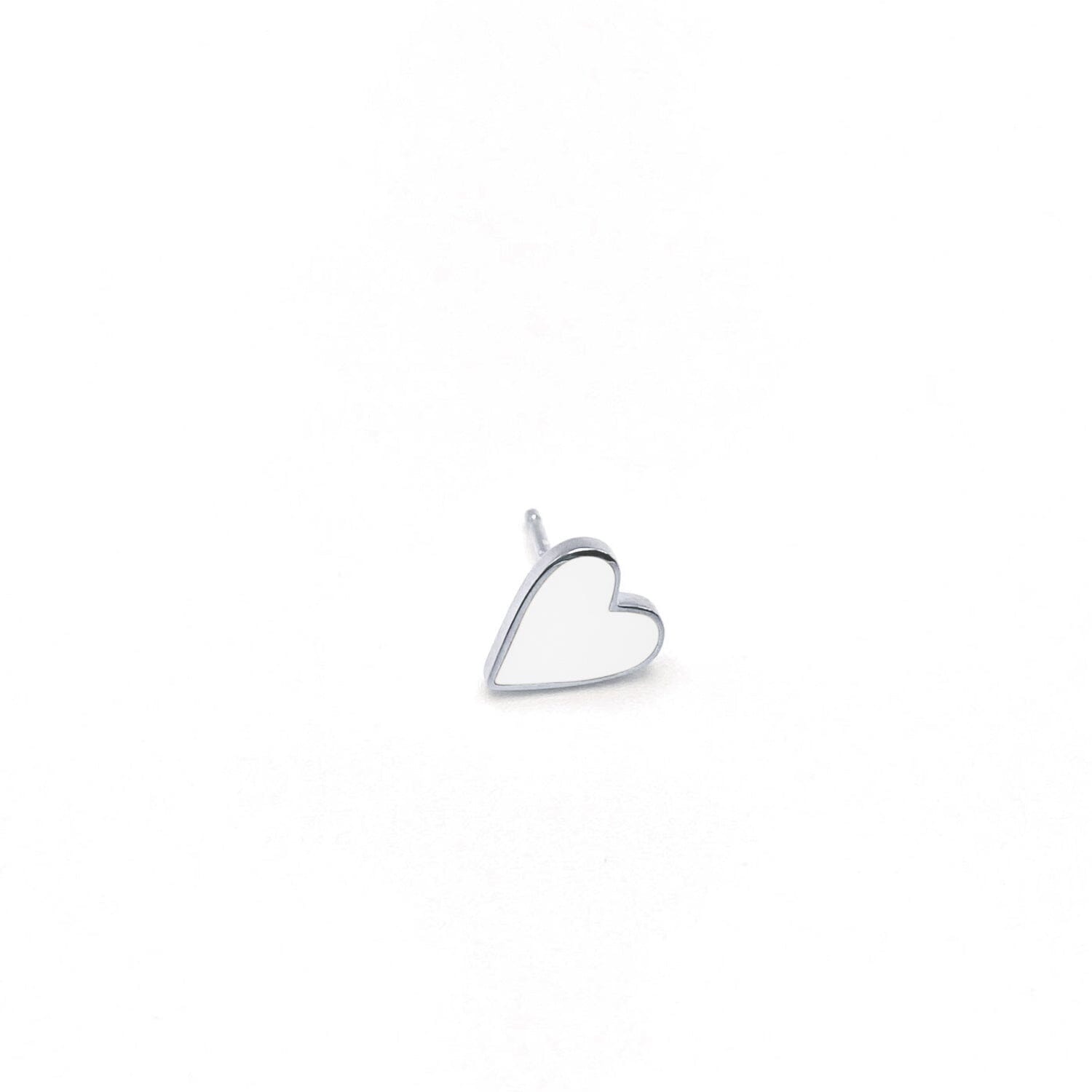 Enamel Heart Stud Earrings