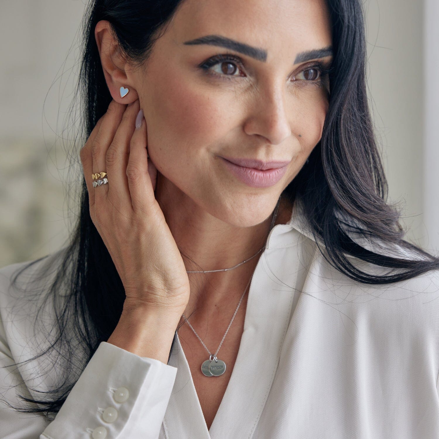 Enamel Heart Stud Earrings