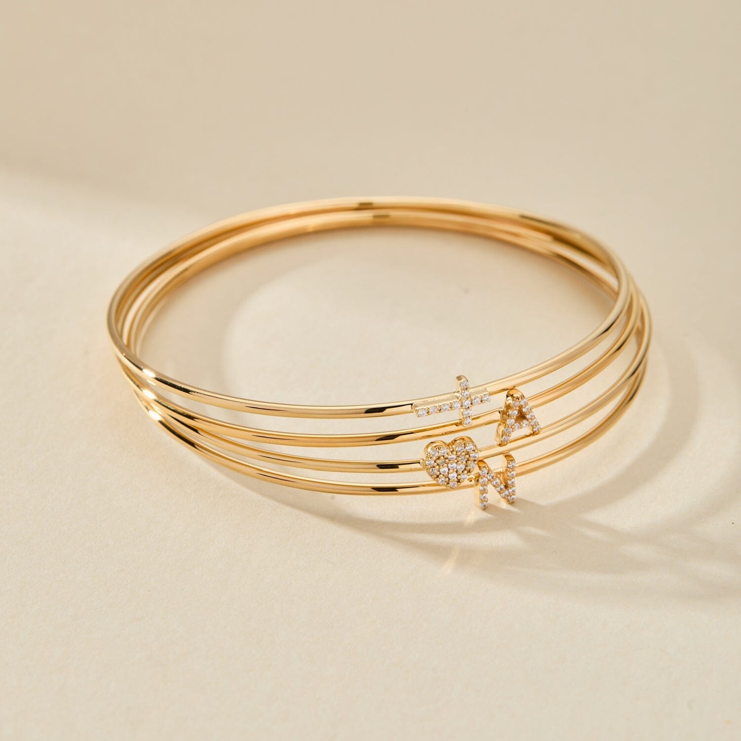 Pavé Initial Bangle