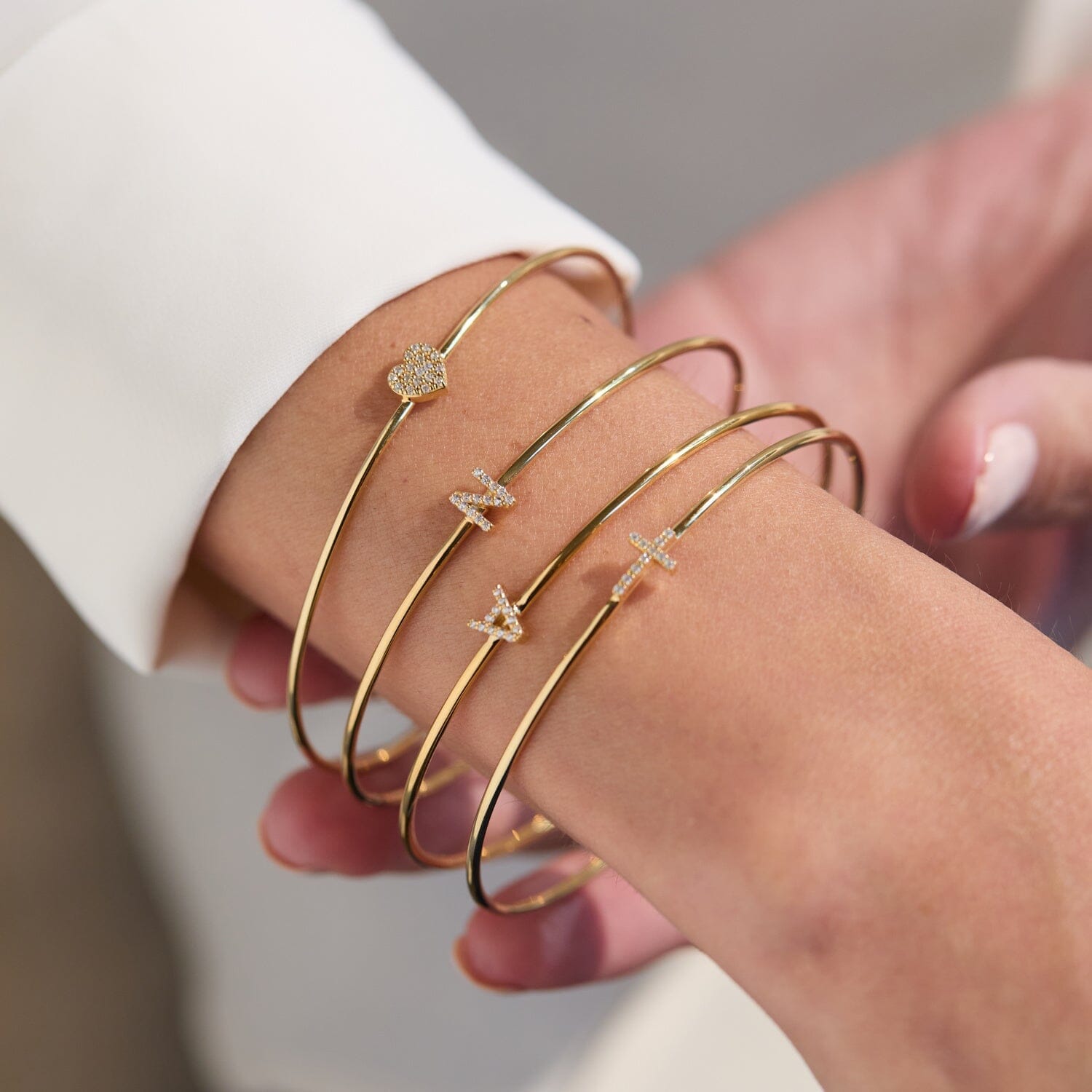 Pavé Initial Bangle