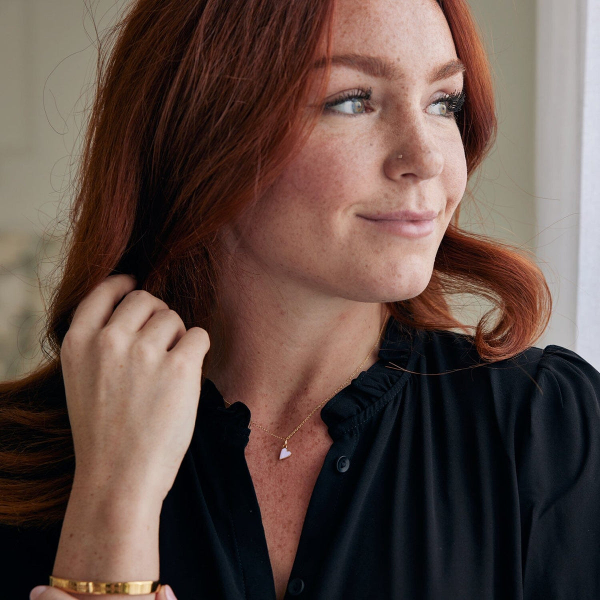 Solid Enamel Heart Necklace Colored Enamel Necklaces Tiny Tags