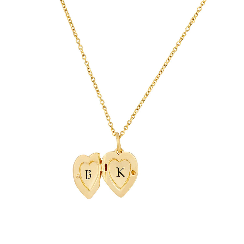14k Gold Heart Mini Locket Necklace