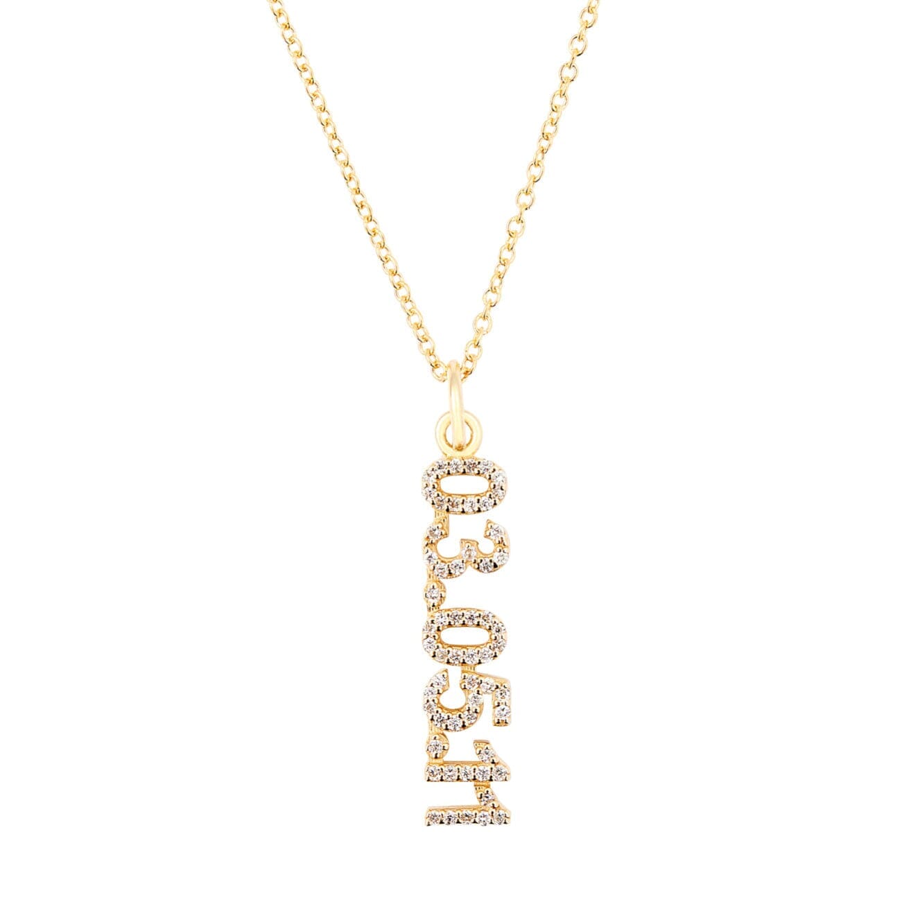 Pavé Vertical Date Necklace