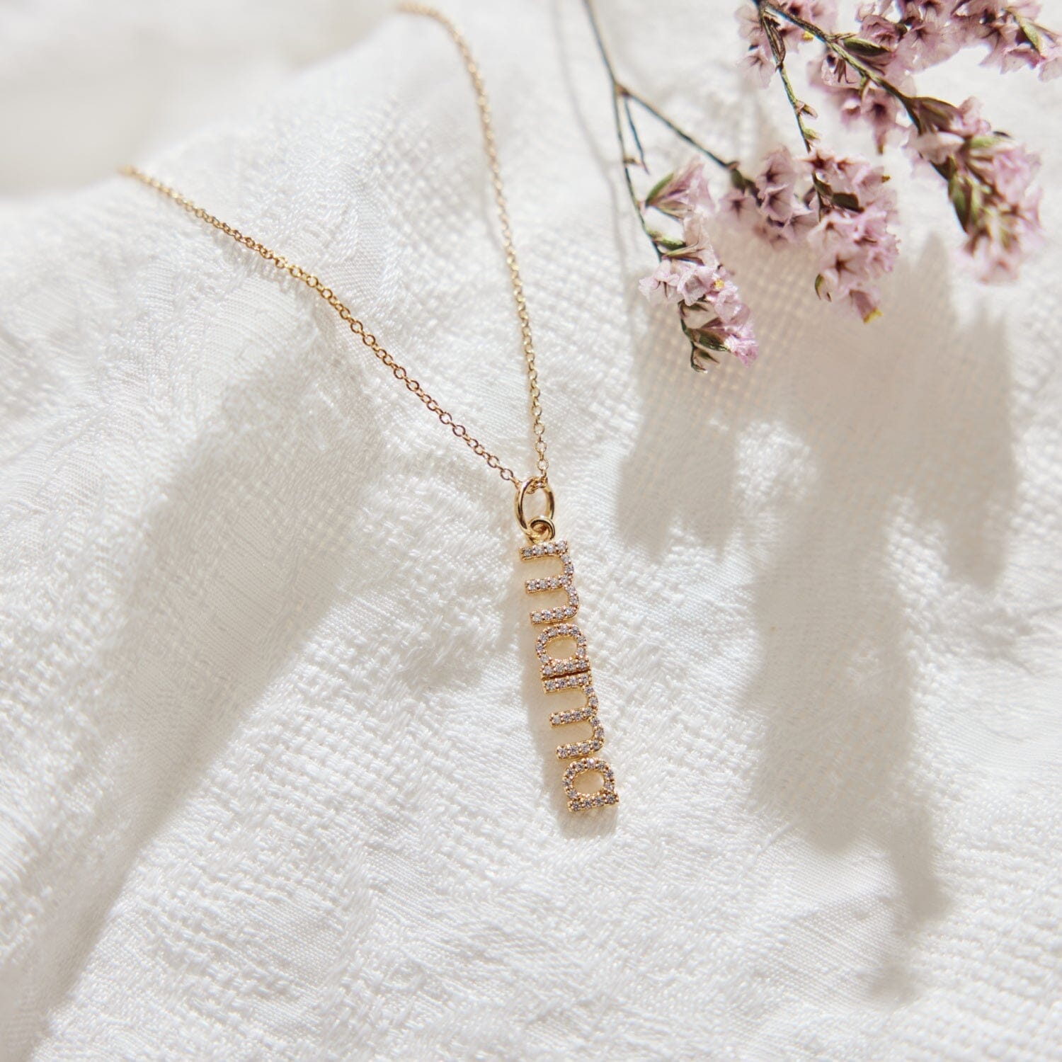 Pavé Vertical Mama Necklace