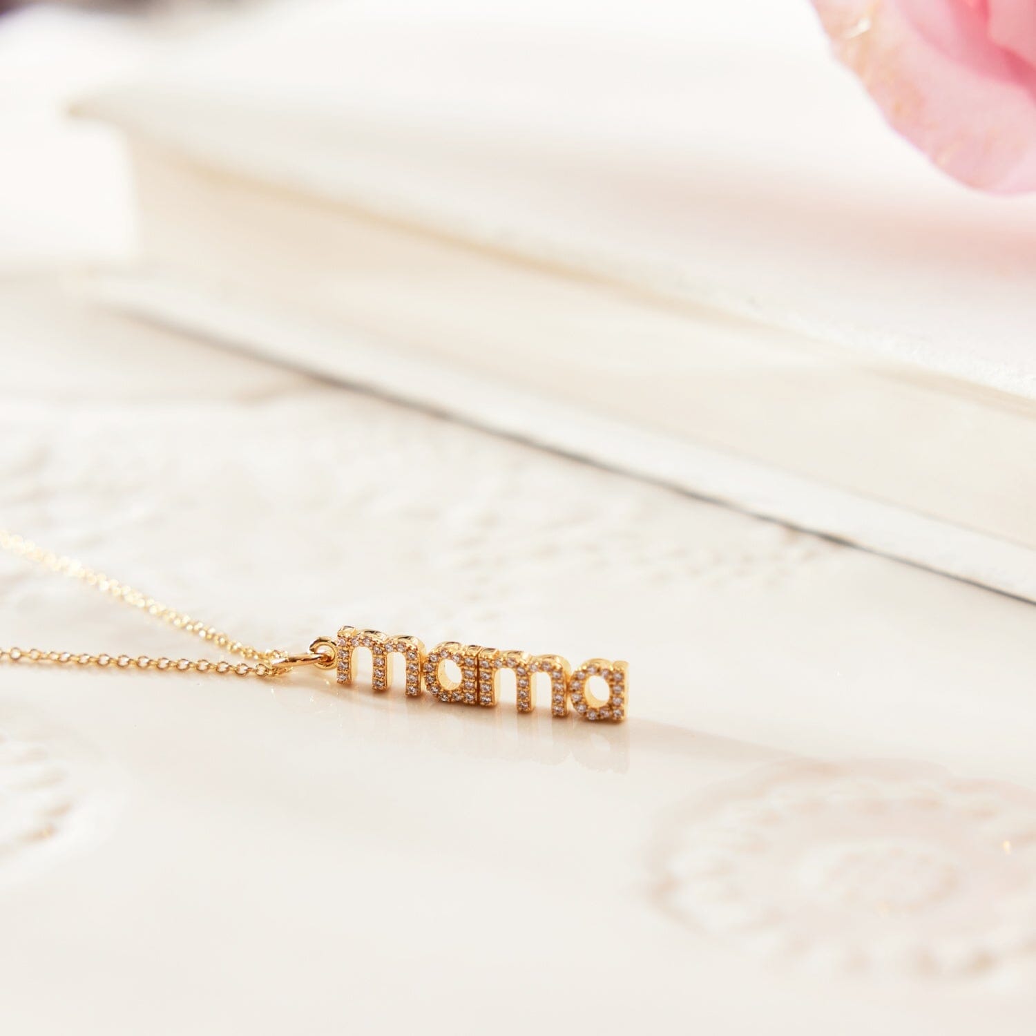 Pavé Vertical Mama Necklace