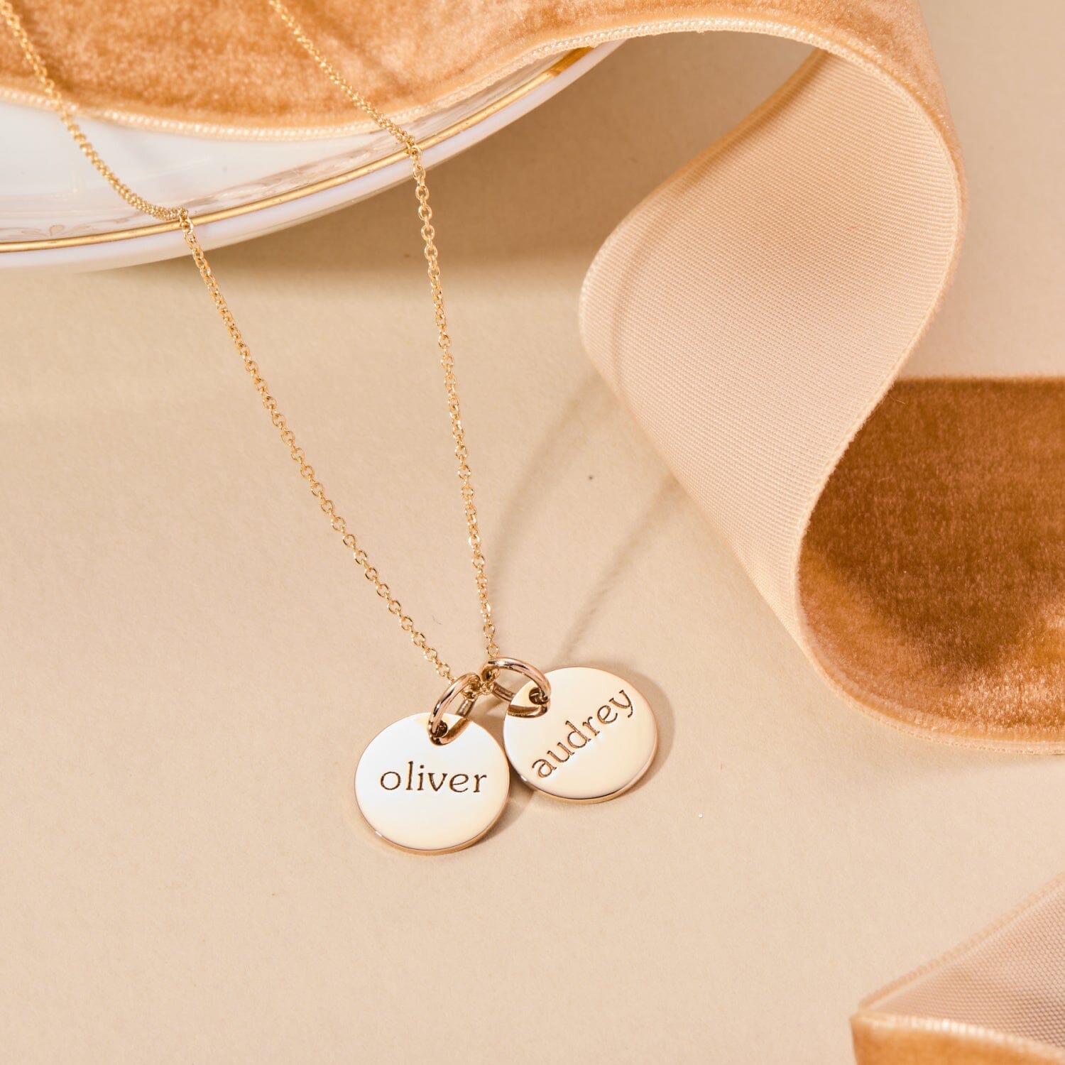 Circle Tag Necklace - 3 Tags