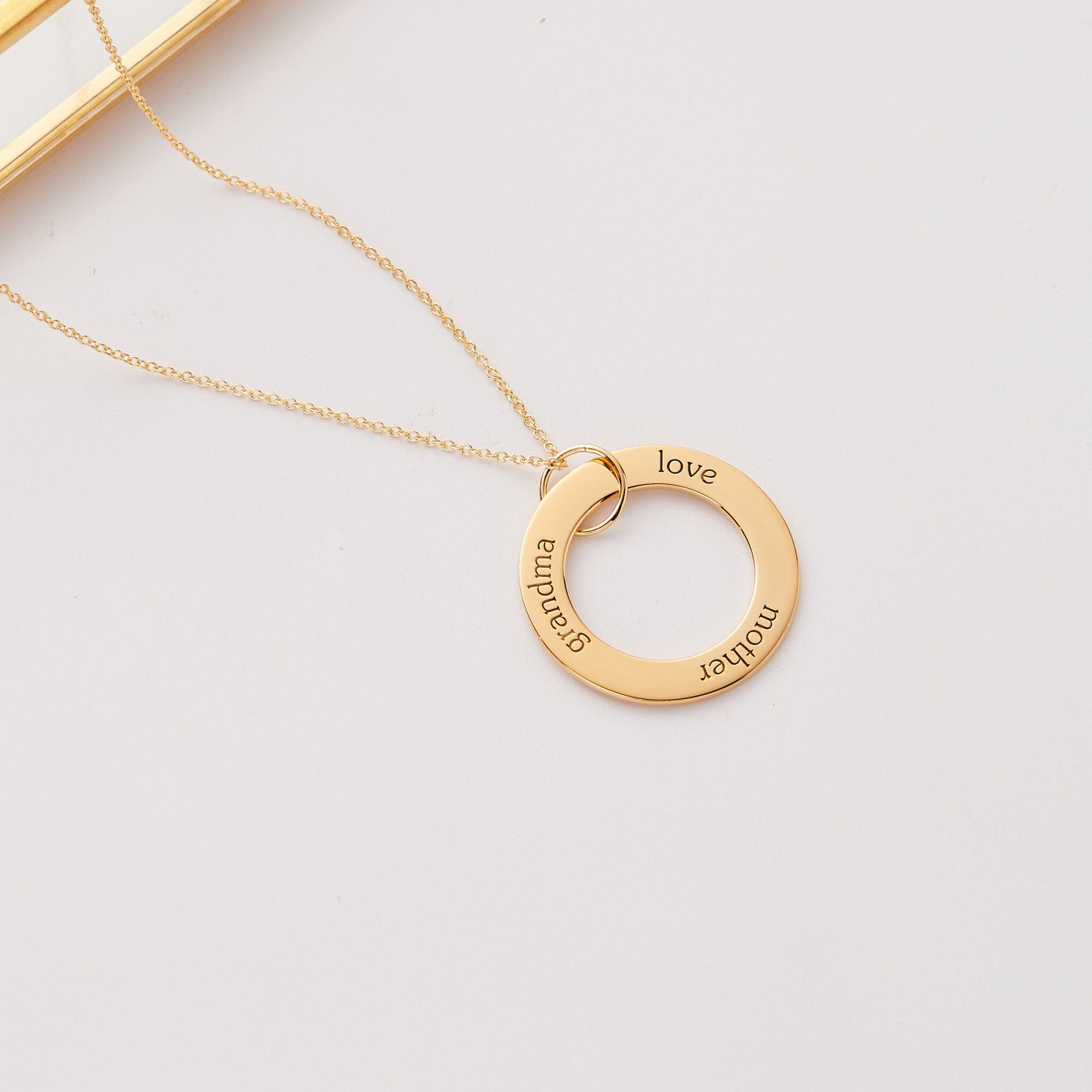Circle Pendant Necklace - Grandma, Mother, Love