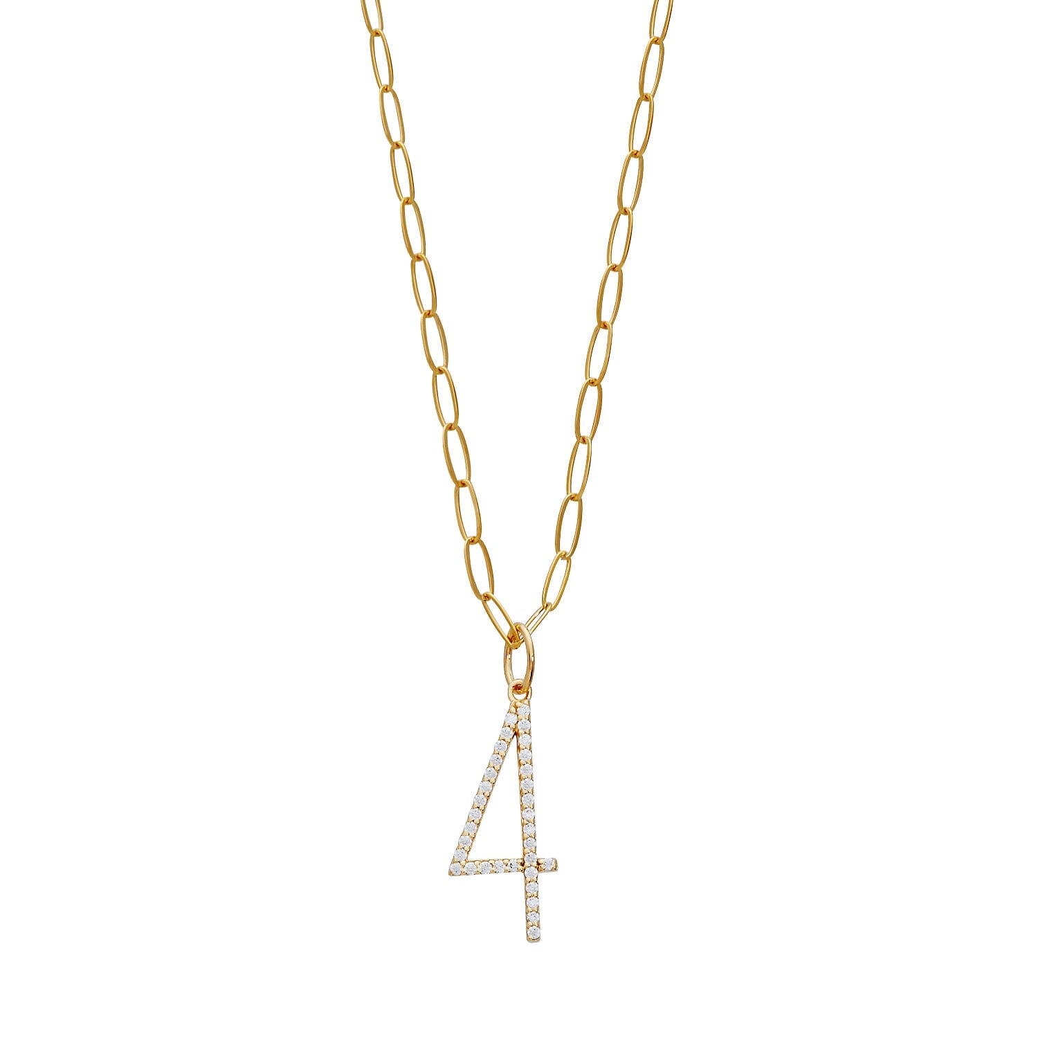Pavé Elongated Number Necklace
