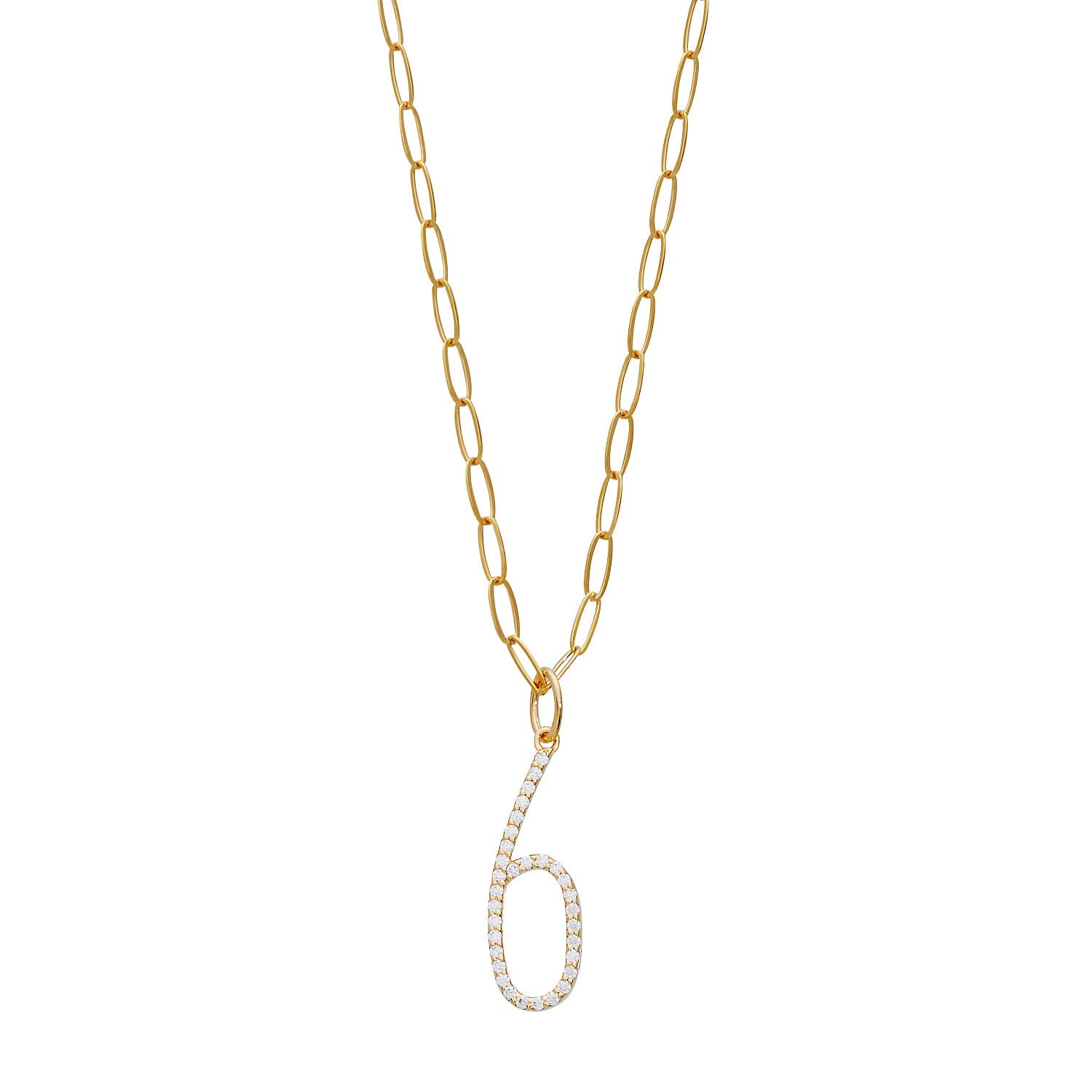 Pavé Elongated Number Necklace