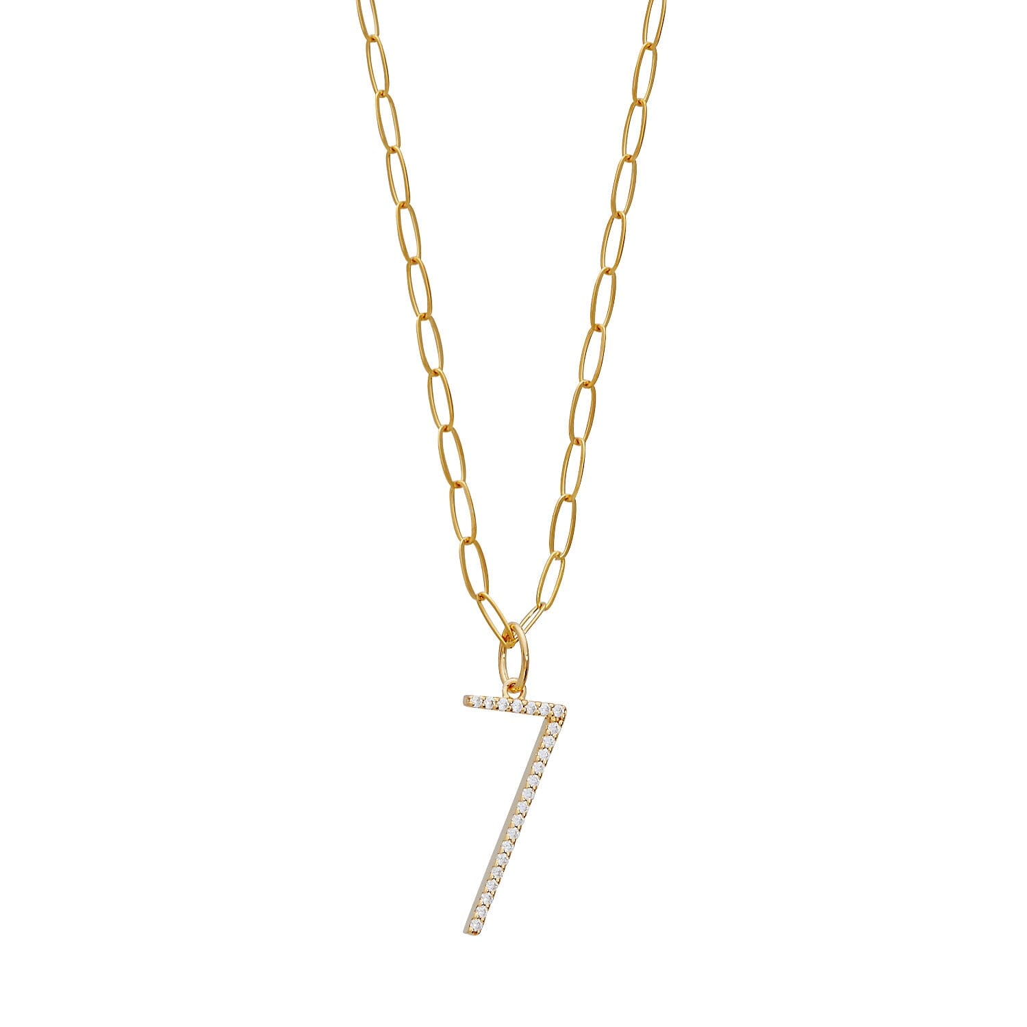 Pavé Elongated Number Necklace