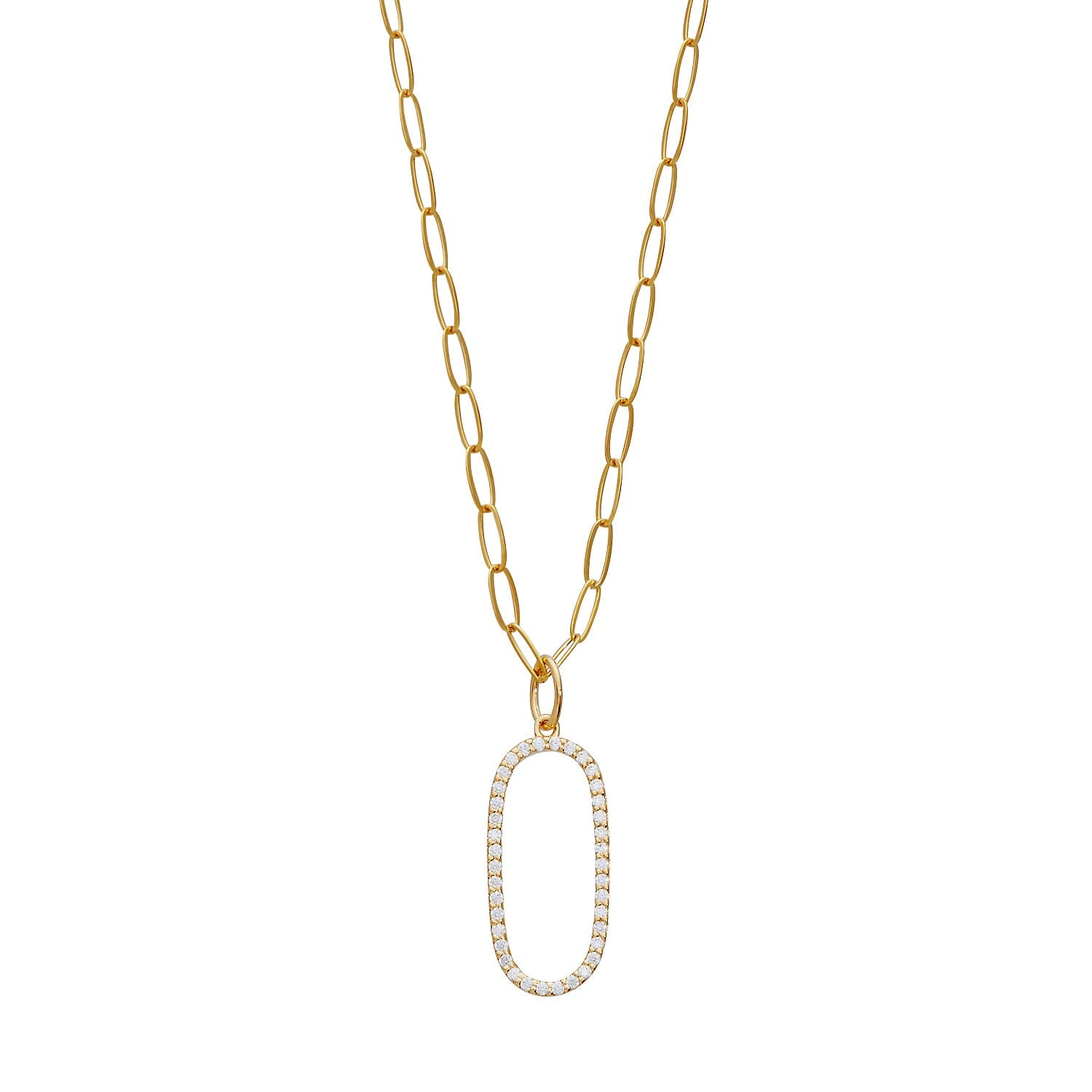 Pavé Elongated Number Necklace