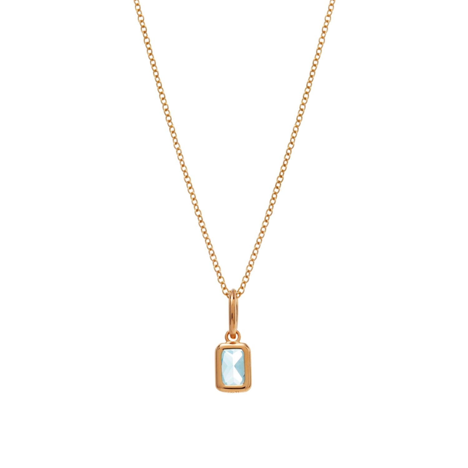 Baguette Birthstone Charm Necklace