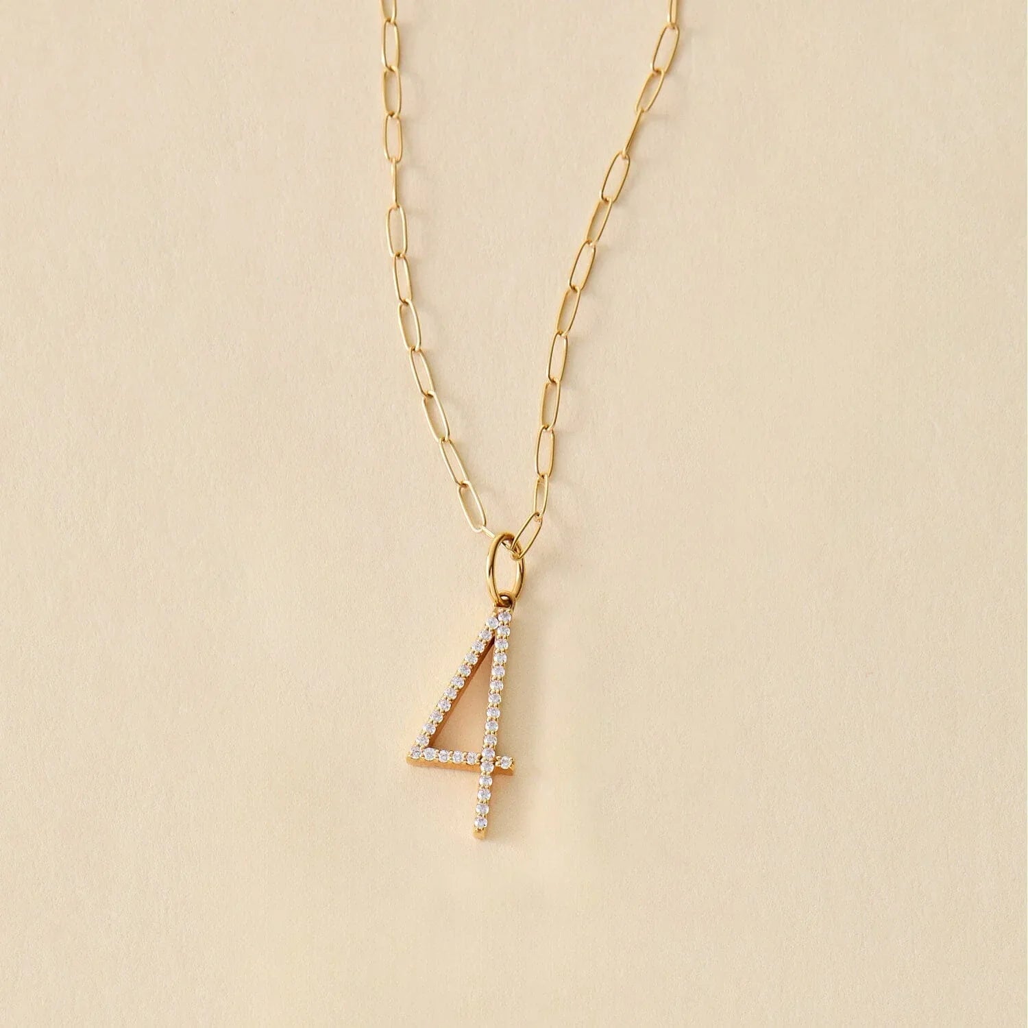 Pavé Elongated Number Necklace
