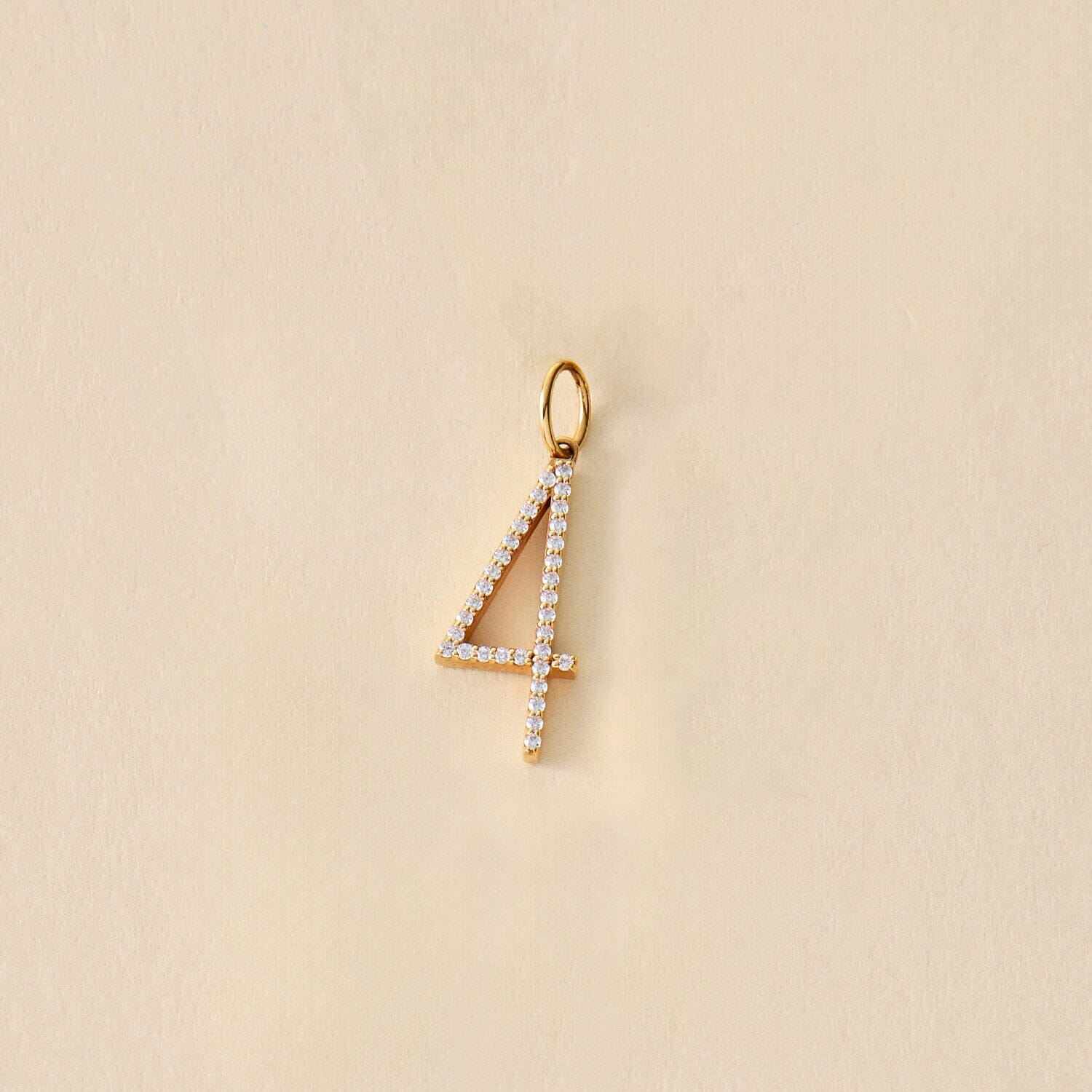 Pavé Elongated Number Charm