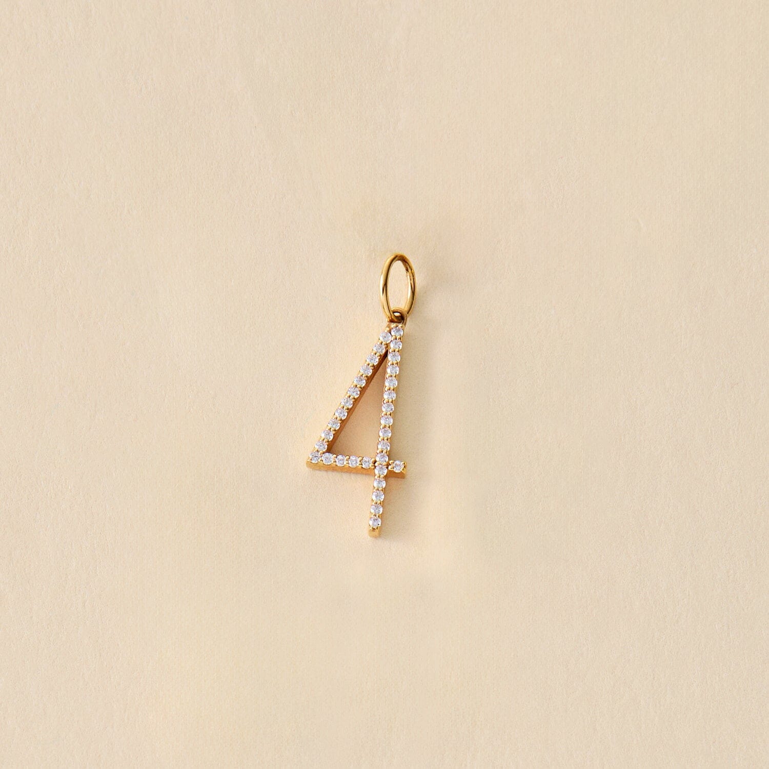 Pavé Elongated Number Charm