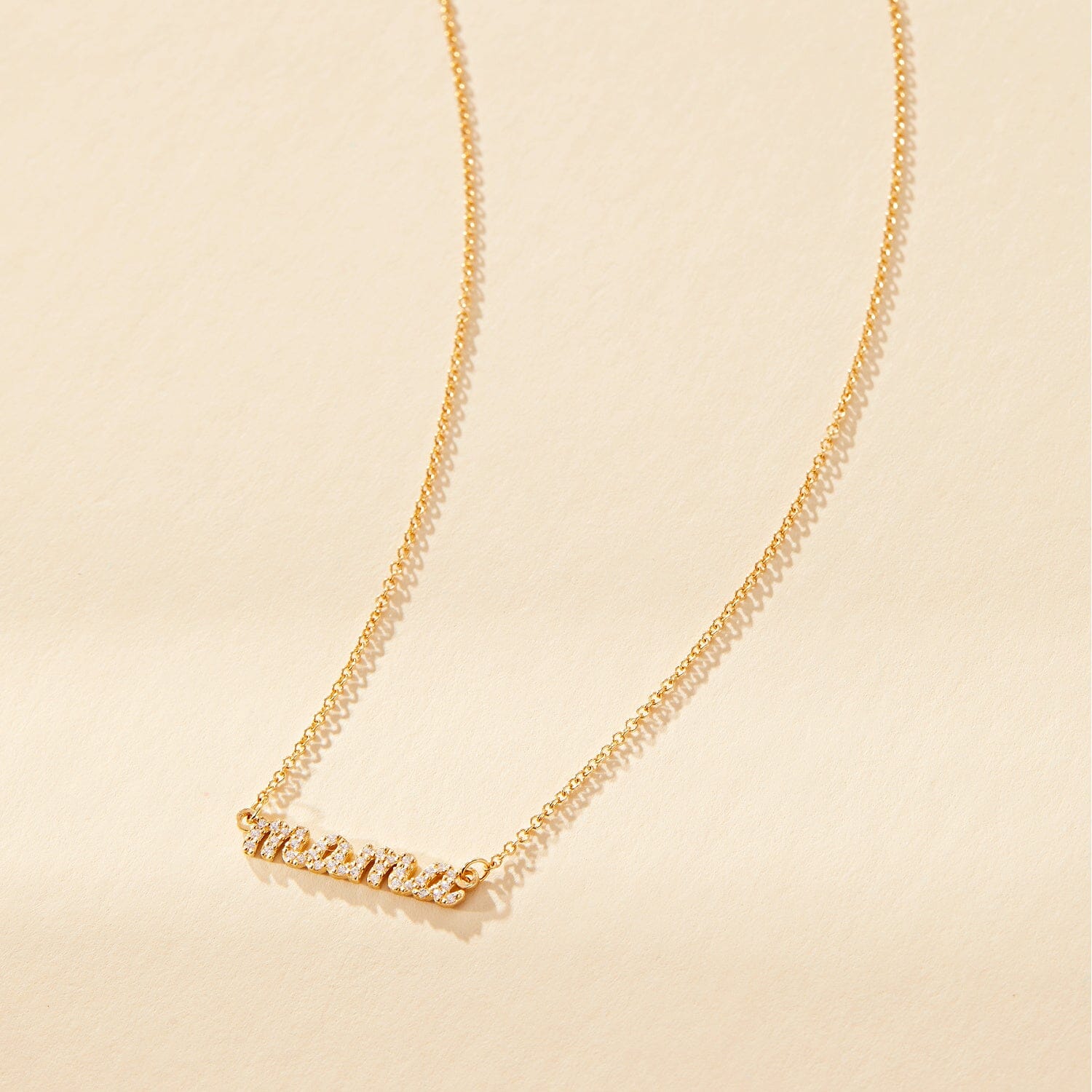 Pavé Script Mama Necklace