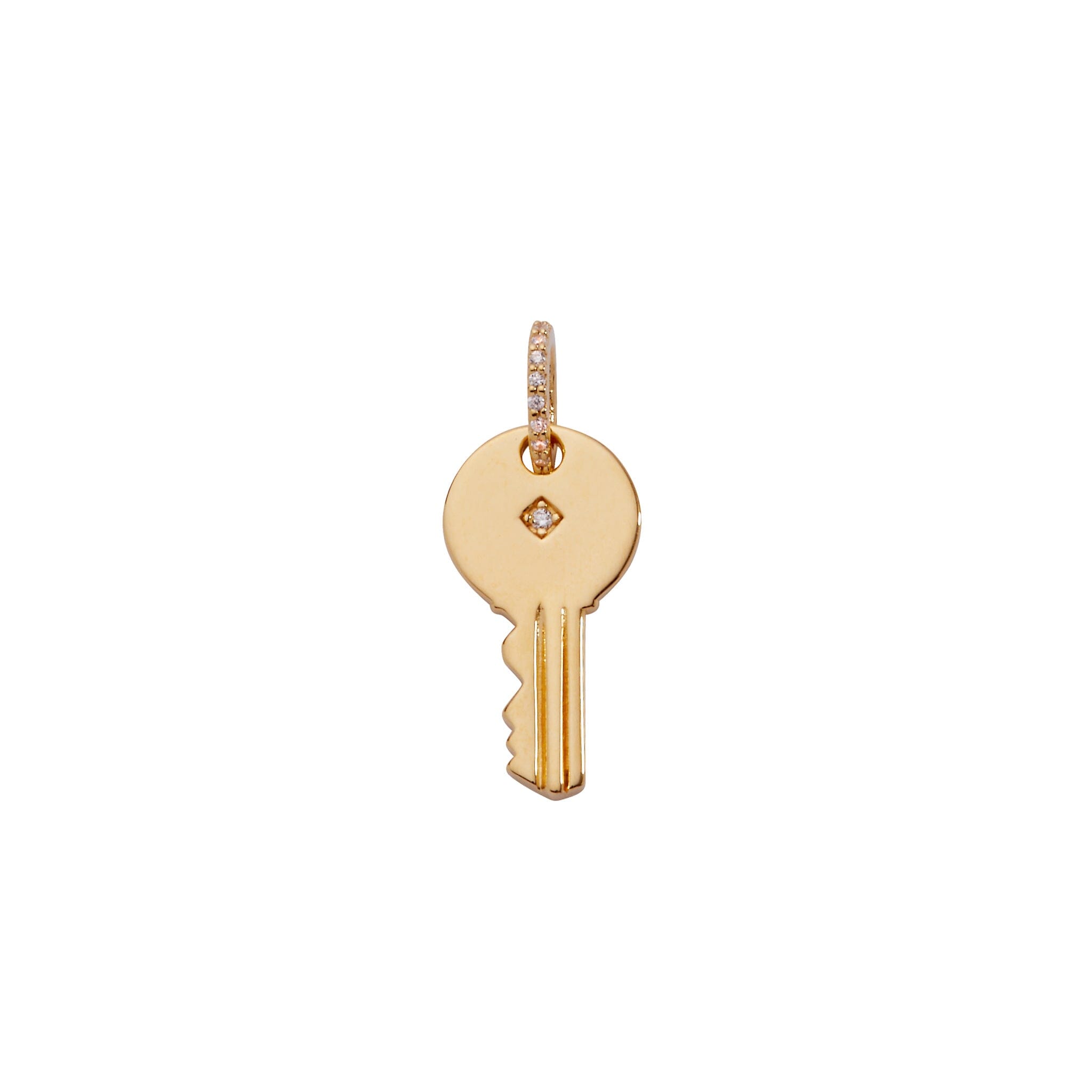Round Key Charm With Stone