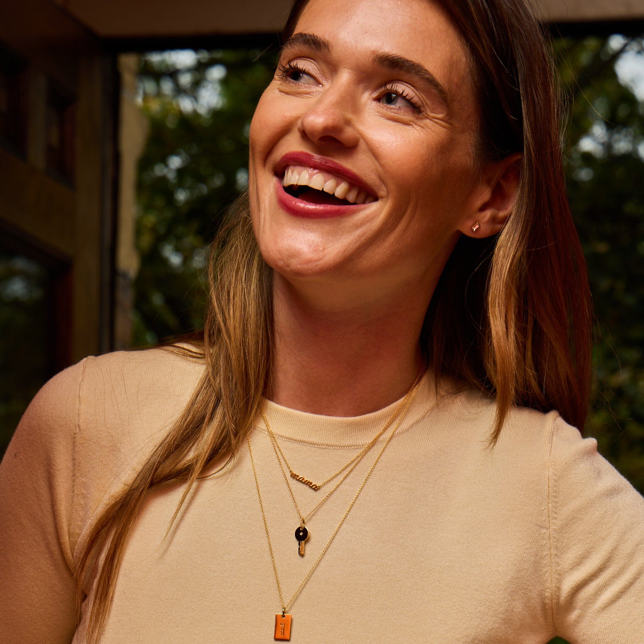 Round Key Charm With Stone