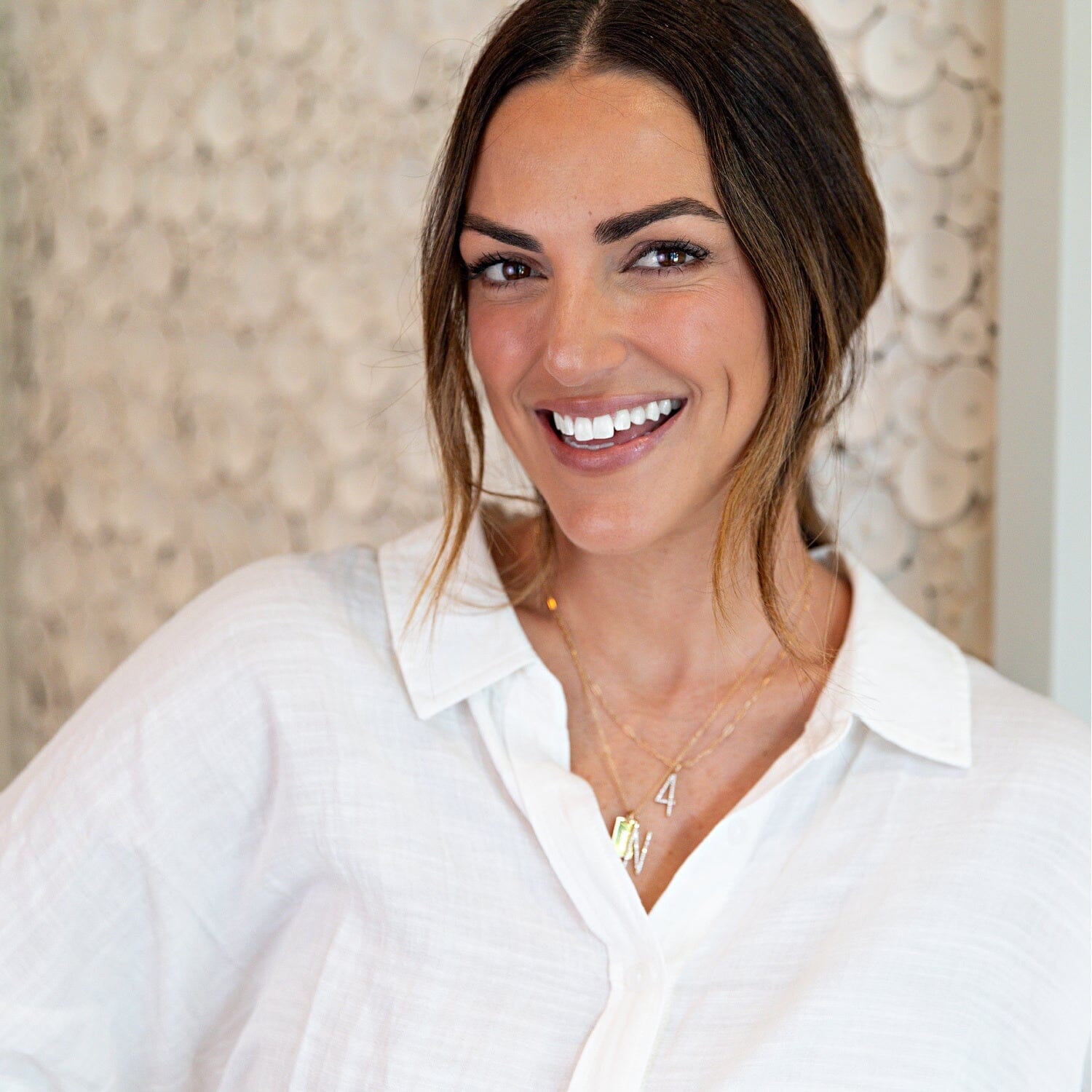 Pavé Elongated Initial Necklace