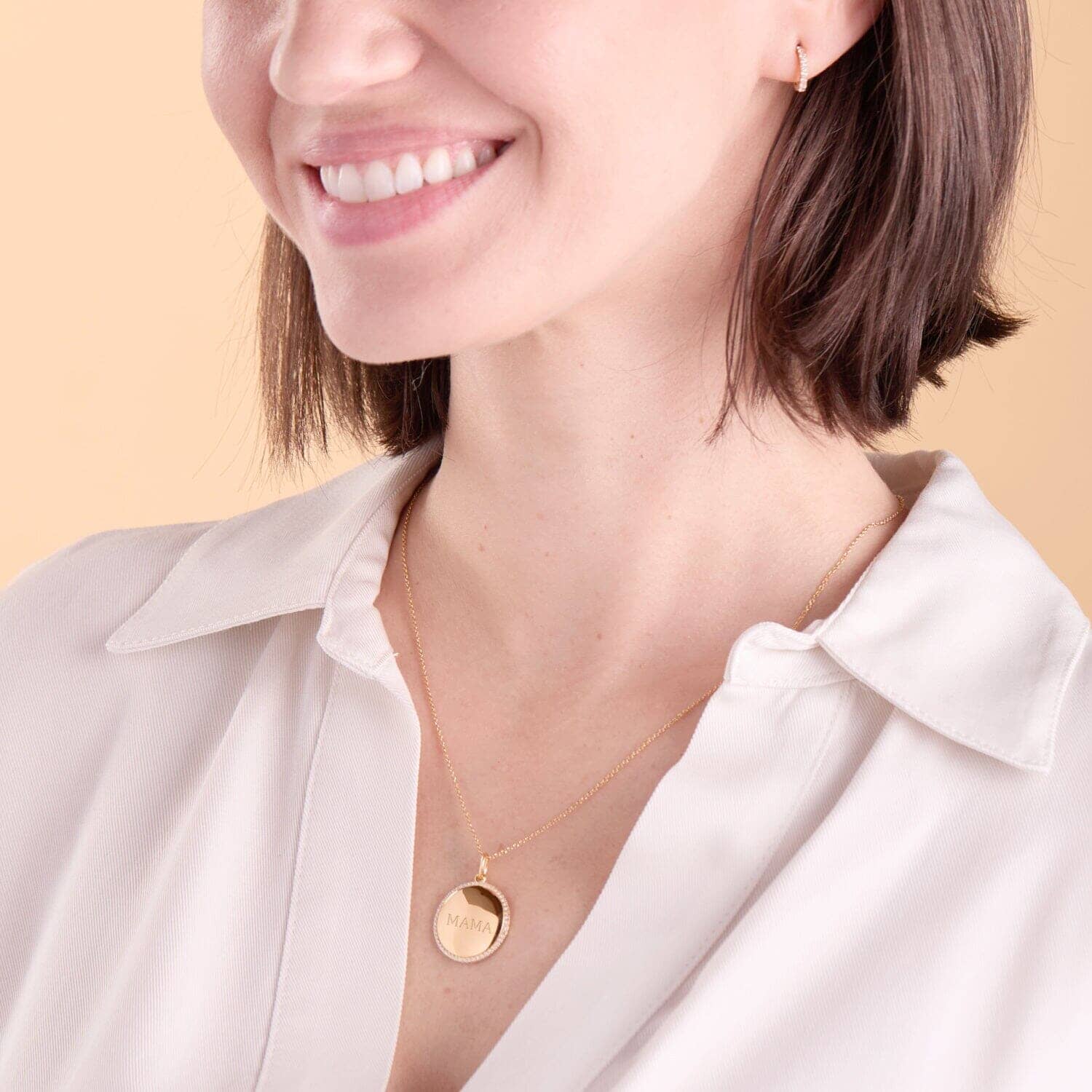 Mama Pavé Pendant Necklace