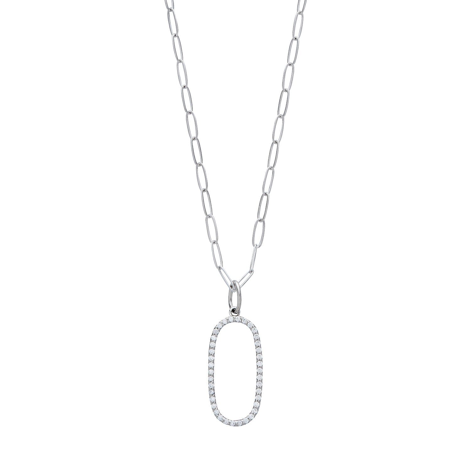 Pavé Elongated Number Necklace