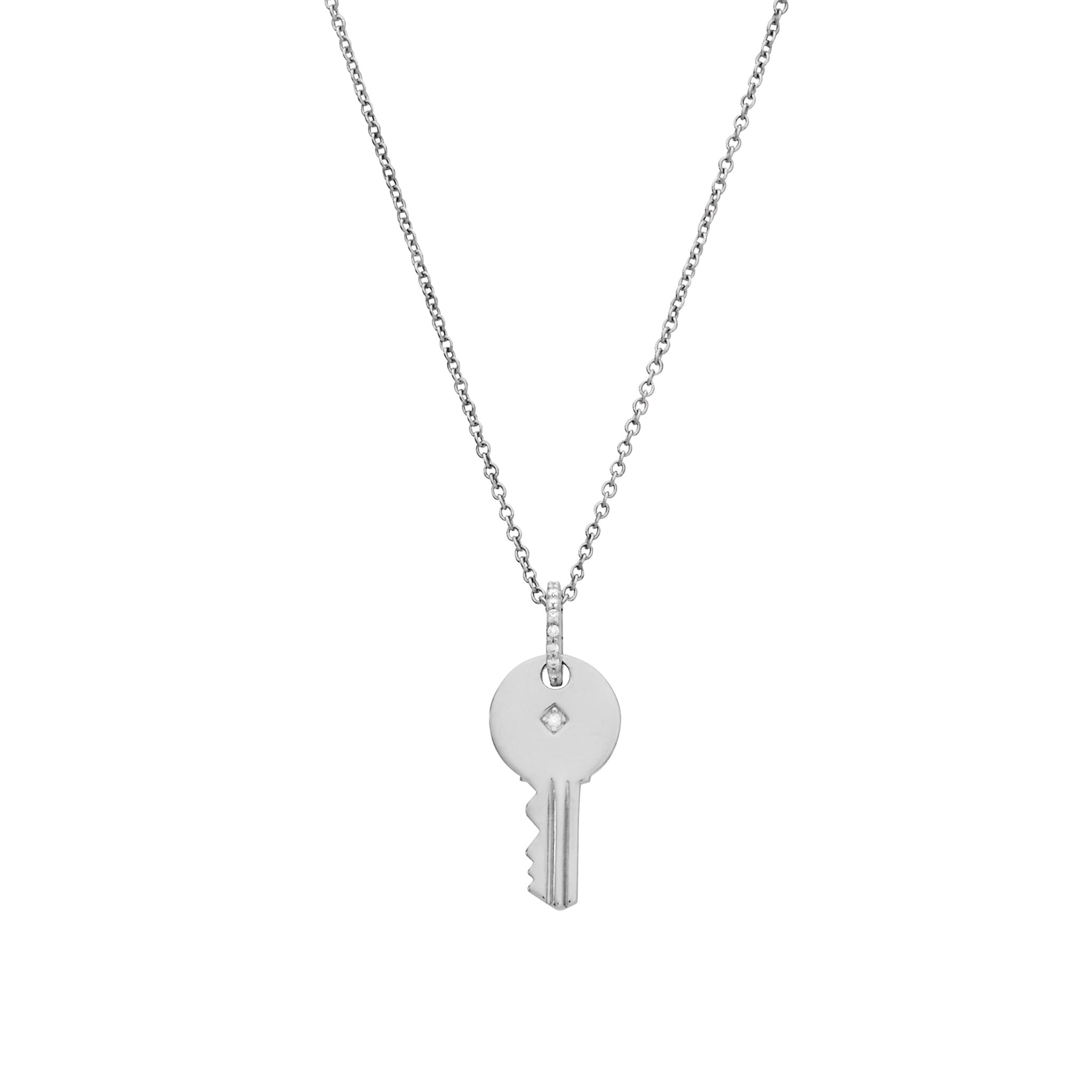 Round Key Necklace With Stone