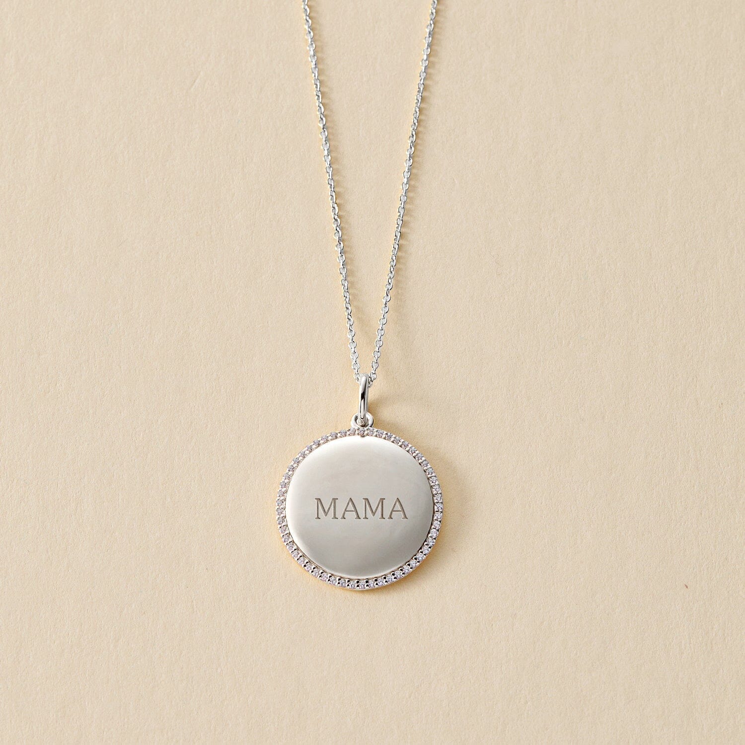 Mama Pavé Pendant Necklace