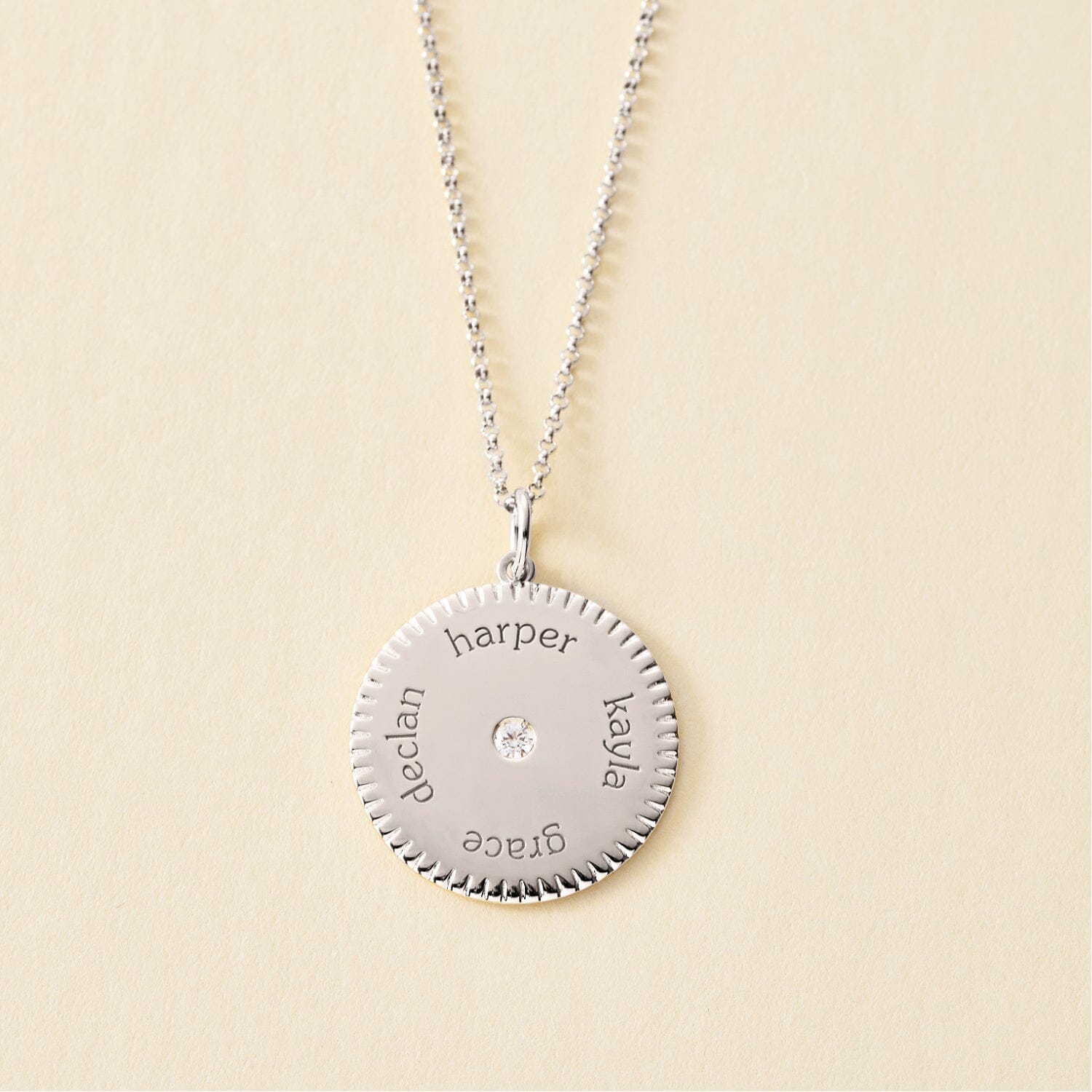 Notched Pendant Necklace