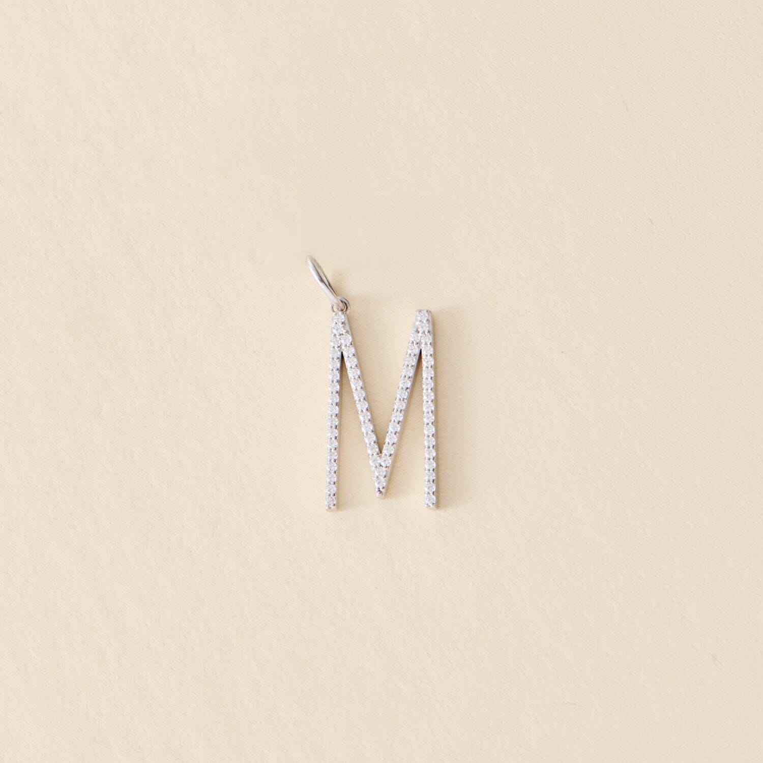 Pavé Elongated Initial Charm