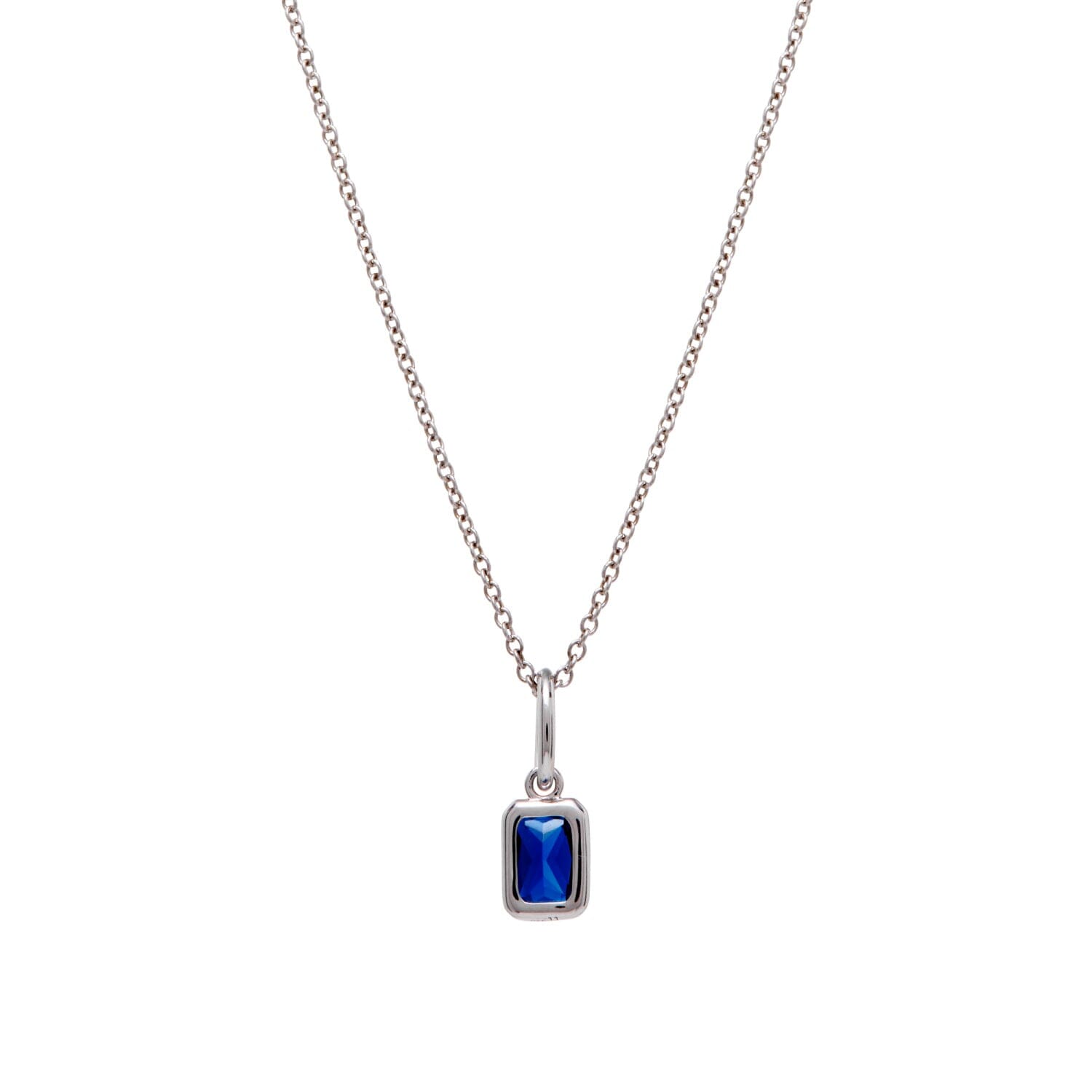 Baguette Birthstone Charm Necklace