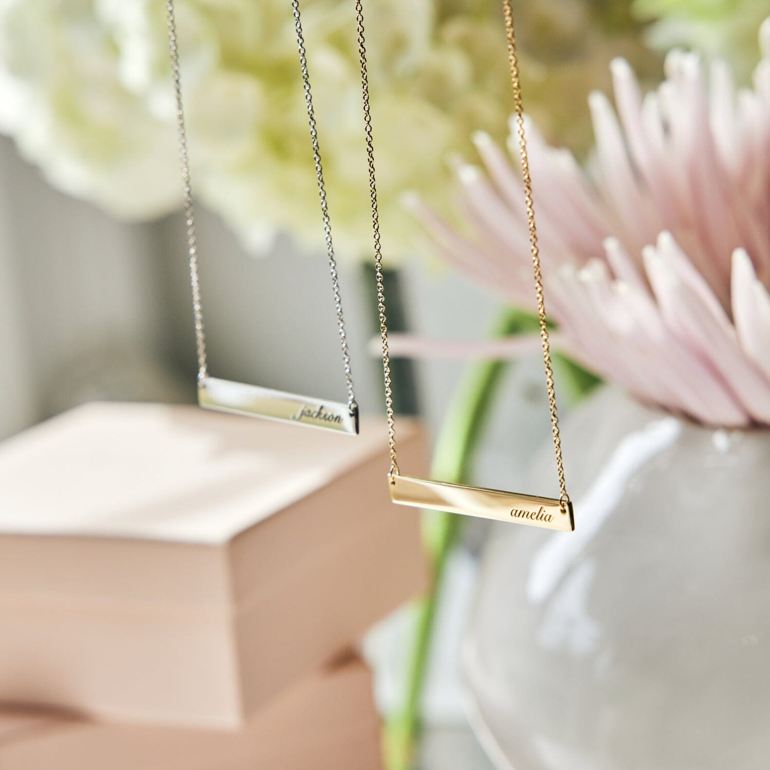 Script Skinny Bar Necklace