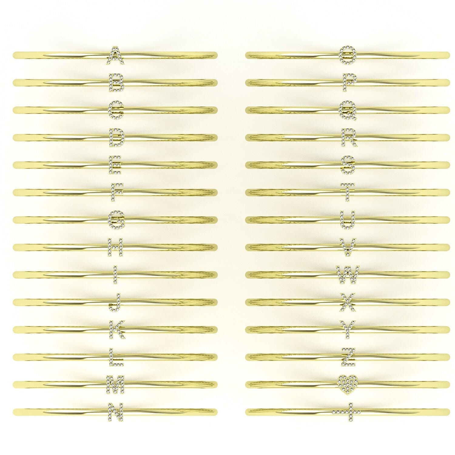 Pavé Initial Bangle